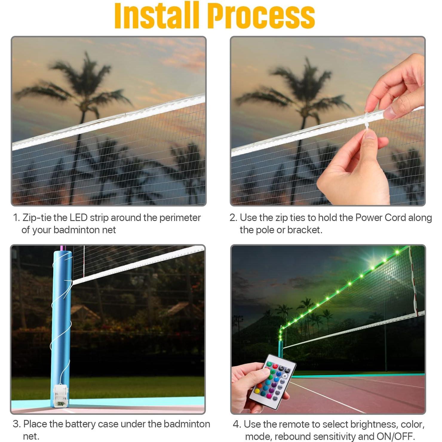 Luz LED para Red de Bádminton Eliteemo 5.18m Control Remoto