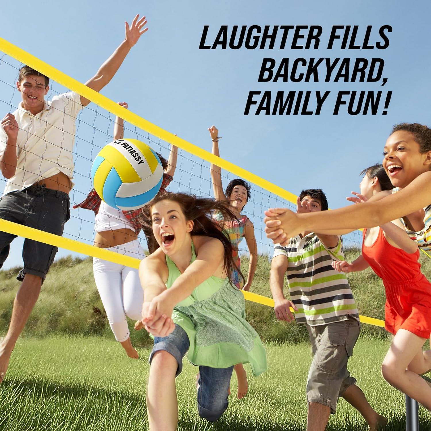Red de Voleibol Portátil Patiassy con Postes Ajustables y Voleibol
