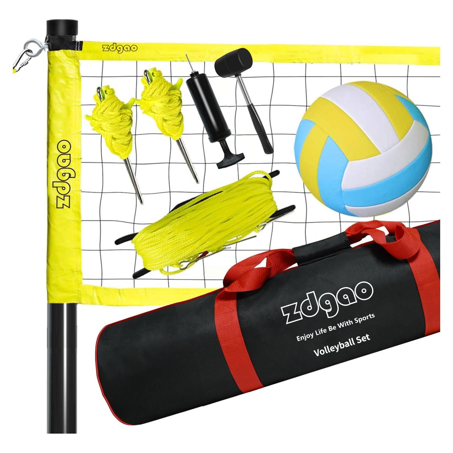 Set de Voleibol Portátil Zdgao 9500 con Red y Pelota