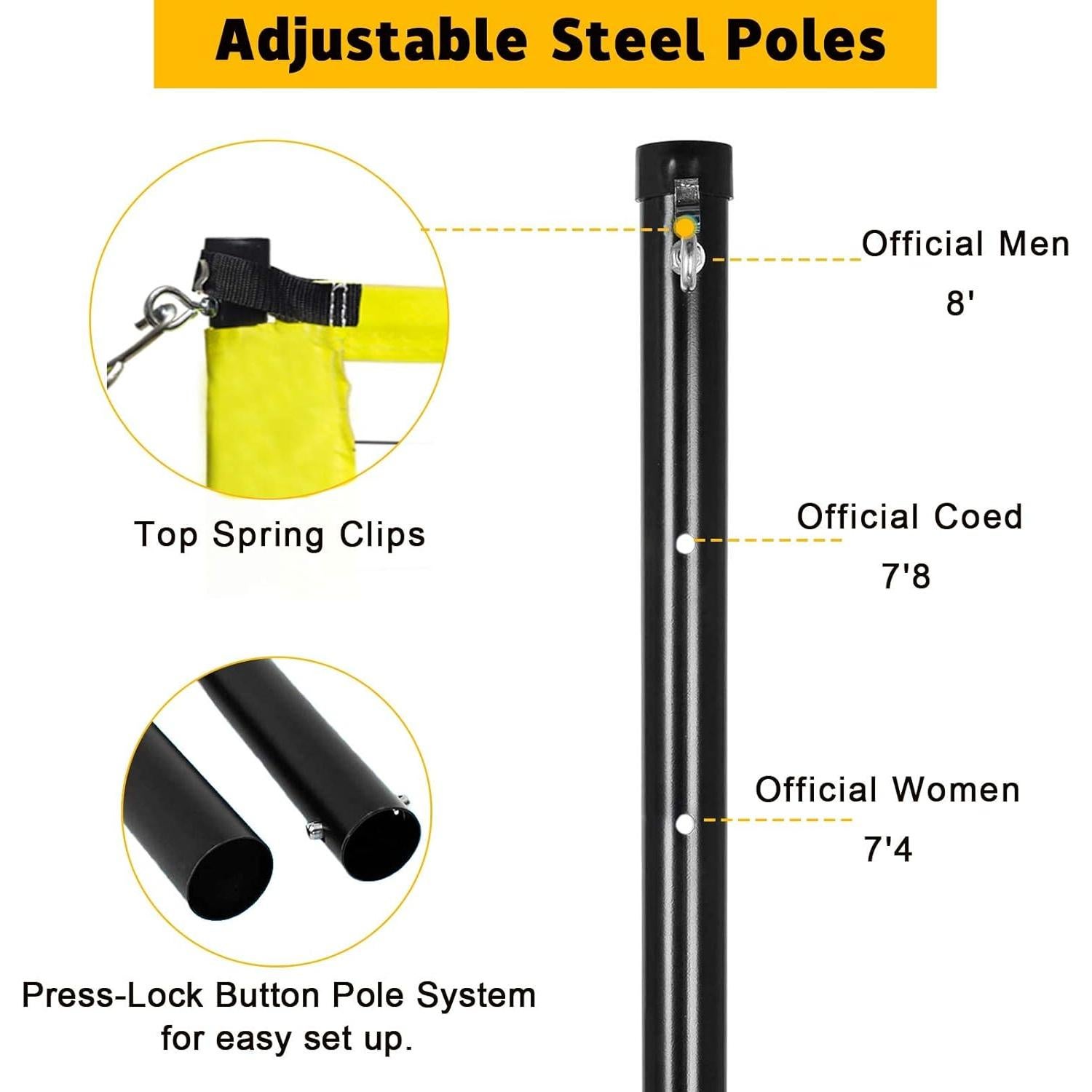 Set de Voleibol Portátil Zdgao 9500 con Red y Pelota