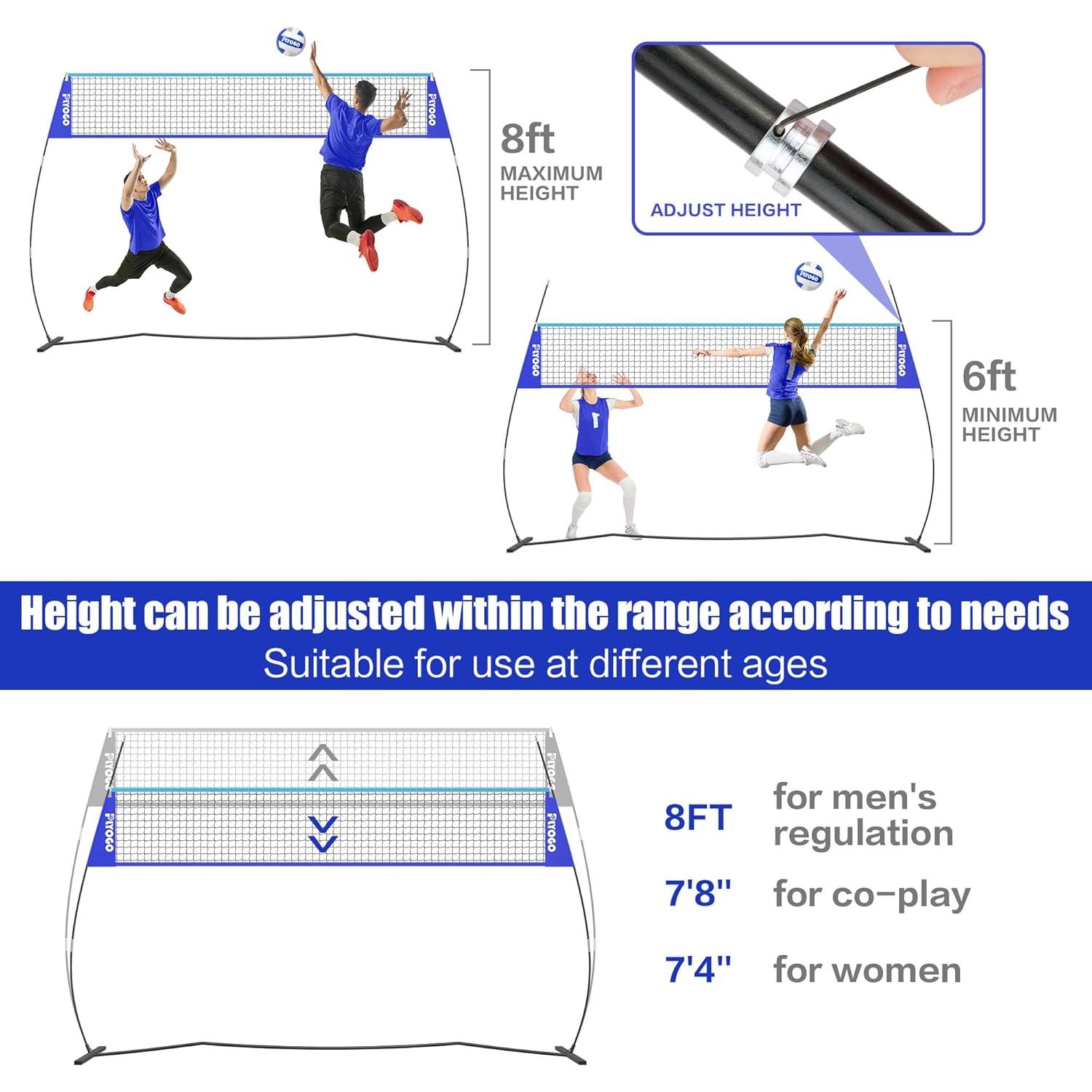 Red de Voleibol PLYOGO 4.27m Ajustable para Patio y Entrenamiento