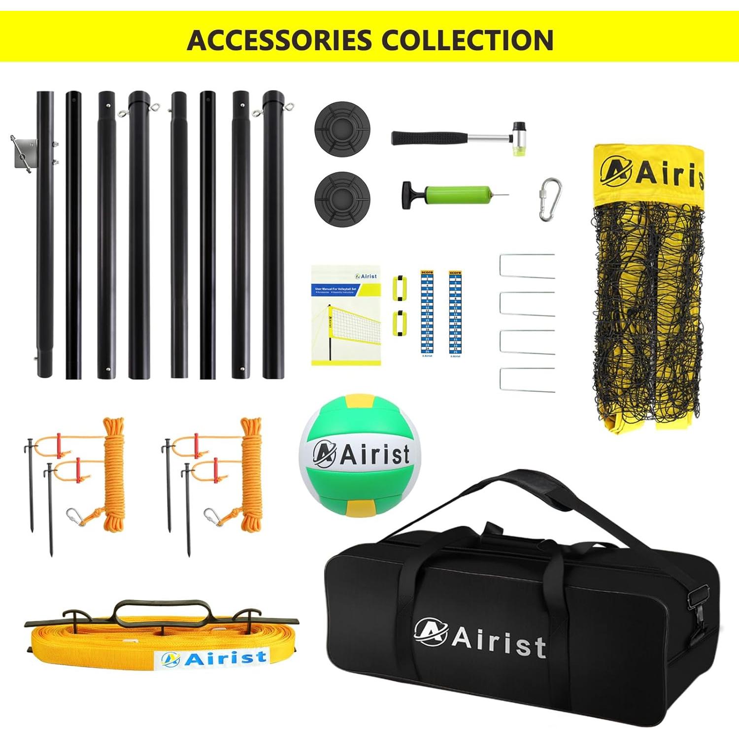 Red de Voleibol Profesional Airist con Postes Ajustables y Bolsa