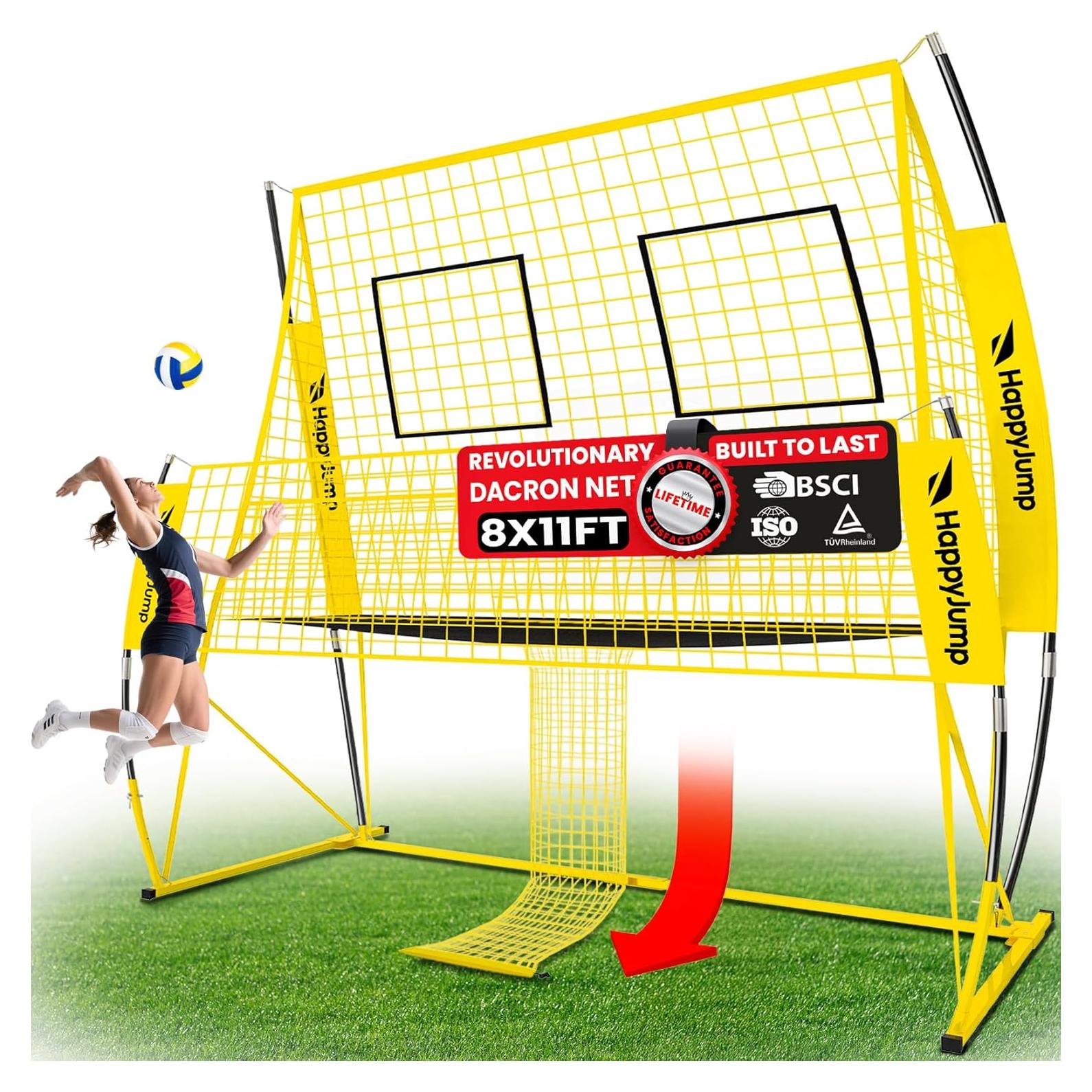 Red de Voleibol Ajustable Happy Jump 2.44x3.35m para Entrenamiento