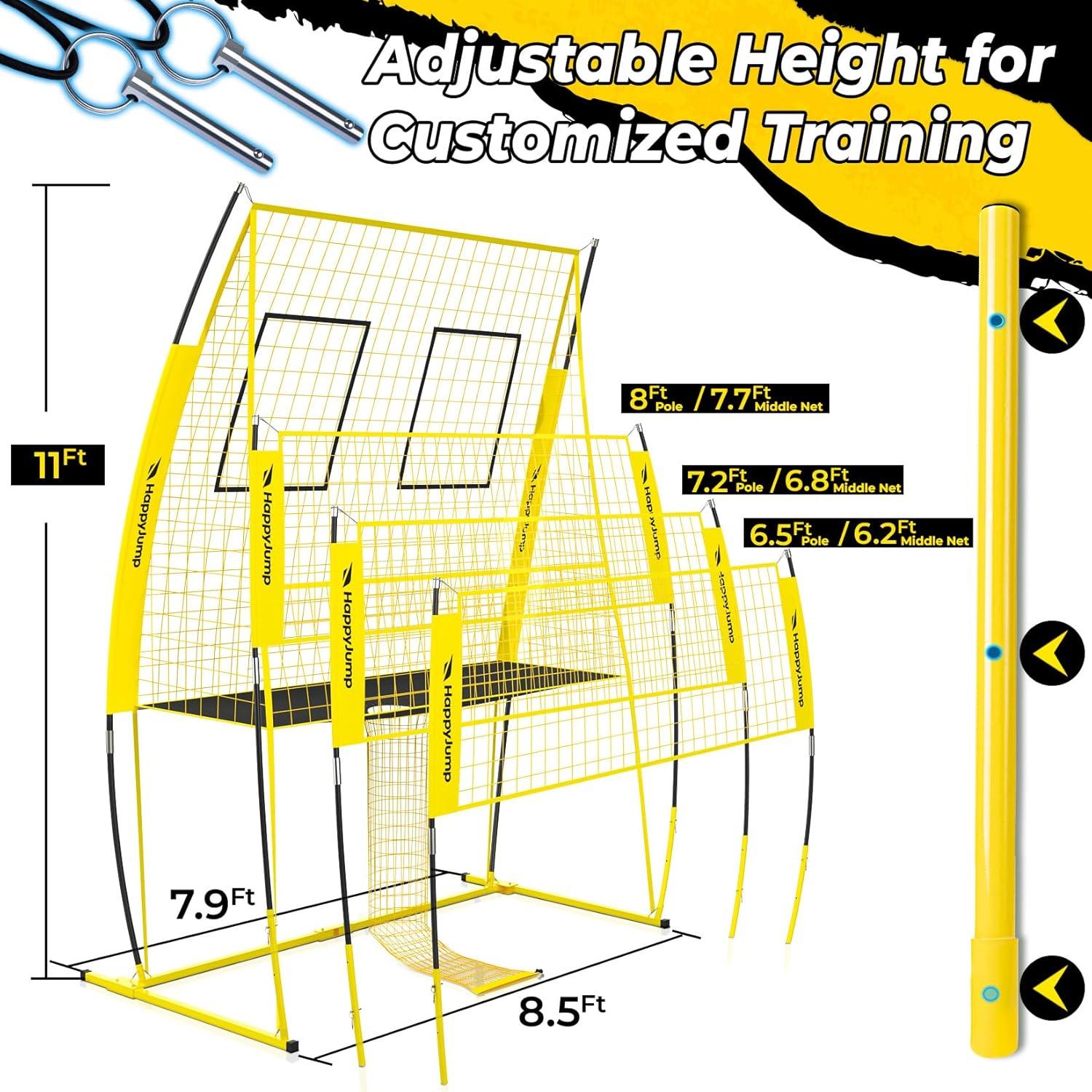Red de Voleibol Ajustable Happy Jump 2.44x3.35m para Entrenamiento