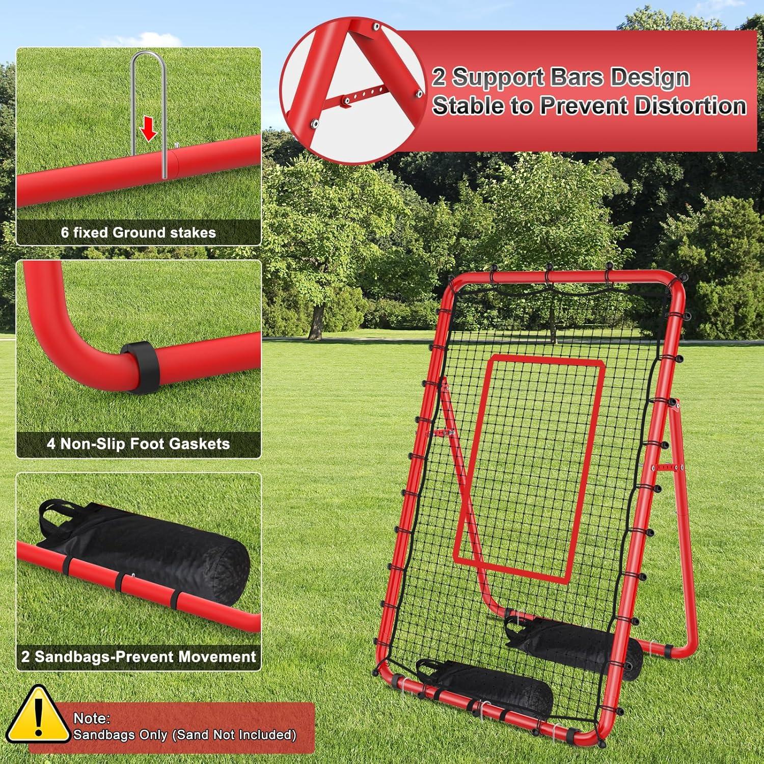 Red de Rebotar Voleibol TomCare 2.13x1.22m Ajustable Portátil