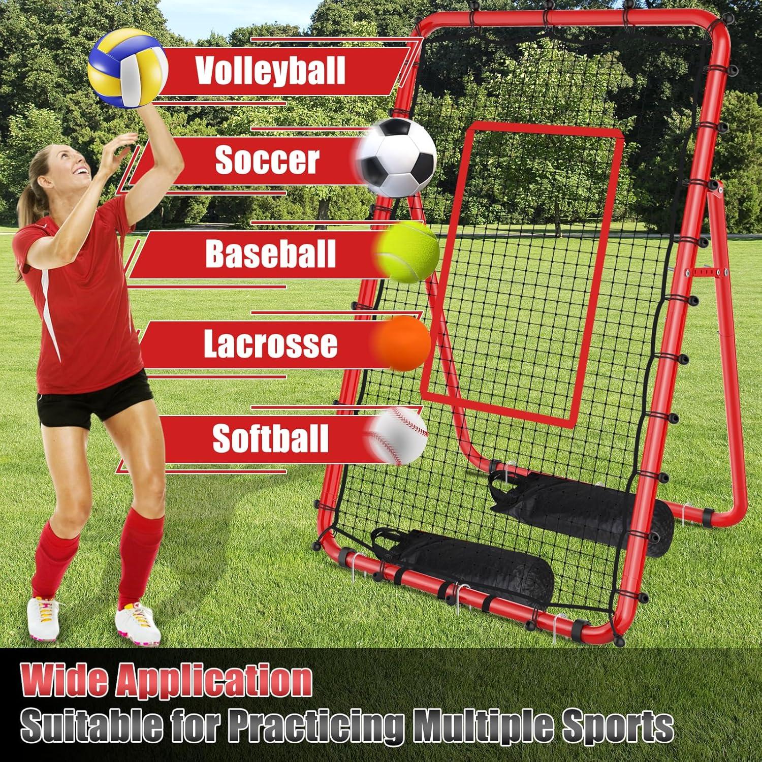 Red de Rebotar Voleibol TomCare 2.13x1.22m Ajustable Portátil