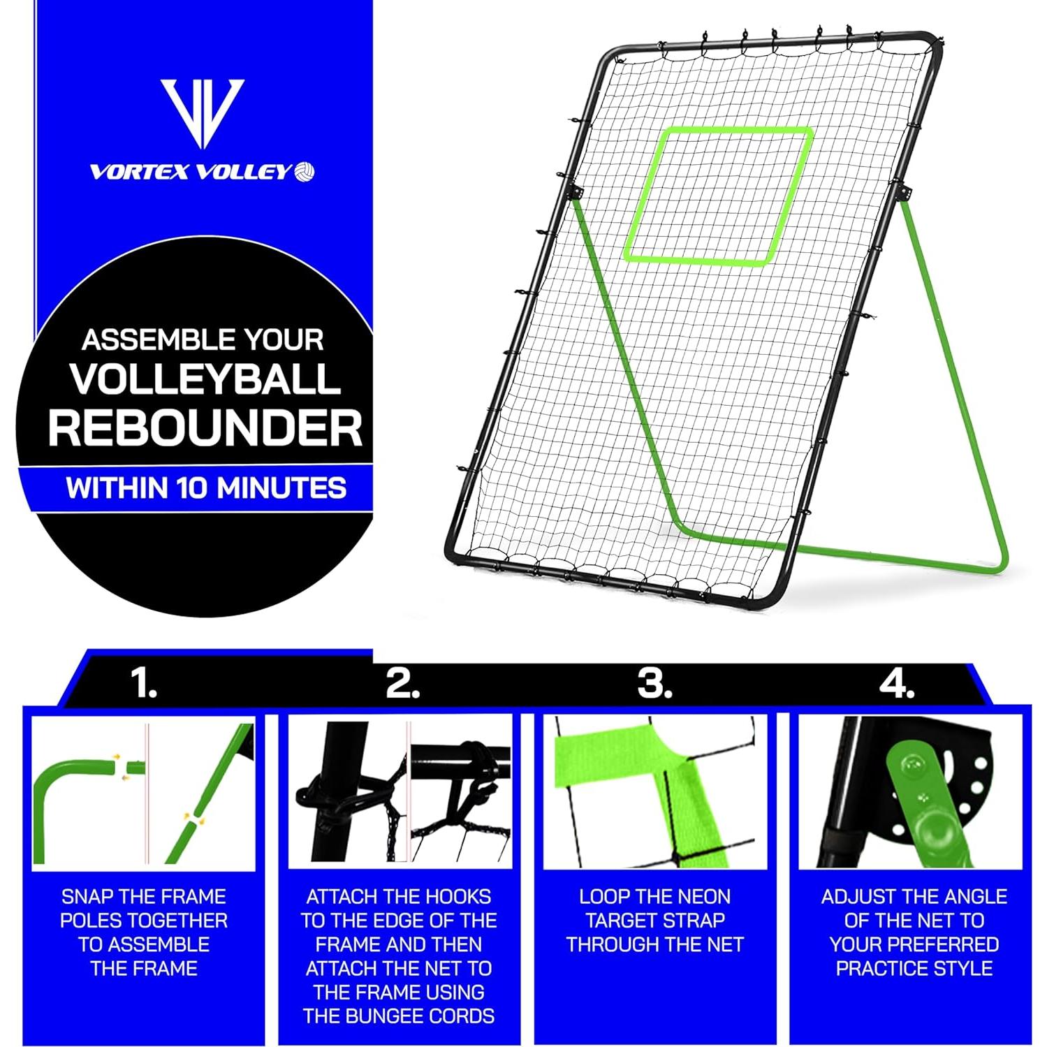 Red de Rebotador de Voleibol Vortex Volley 2.13x1.52m Ajustable