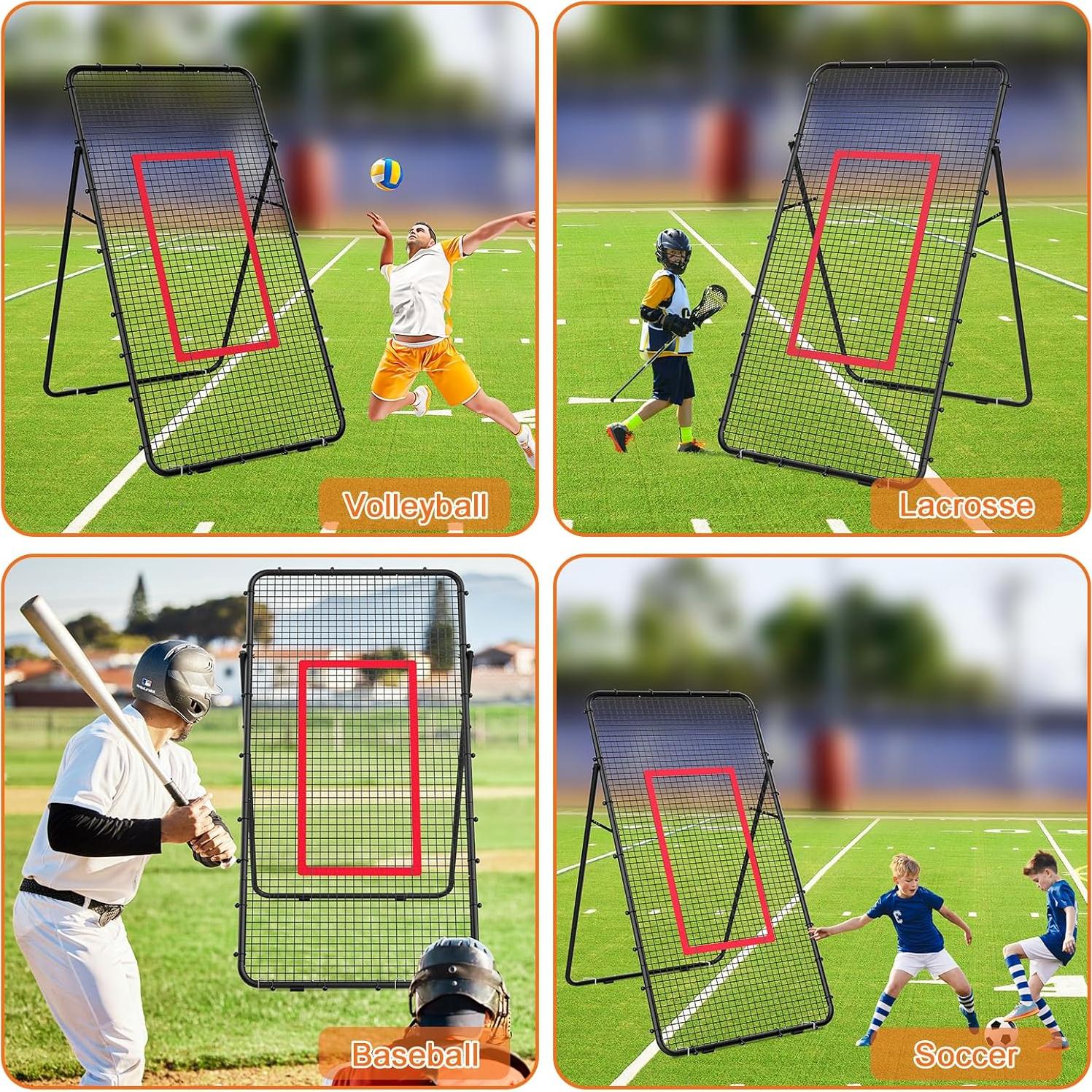 Red de Rebote de Voleibol Nandae DL4129-B1 Ajustable 2.13x1.22m