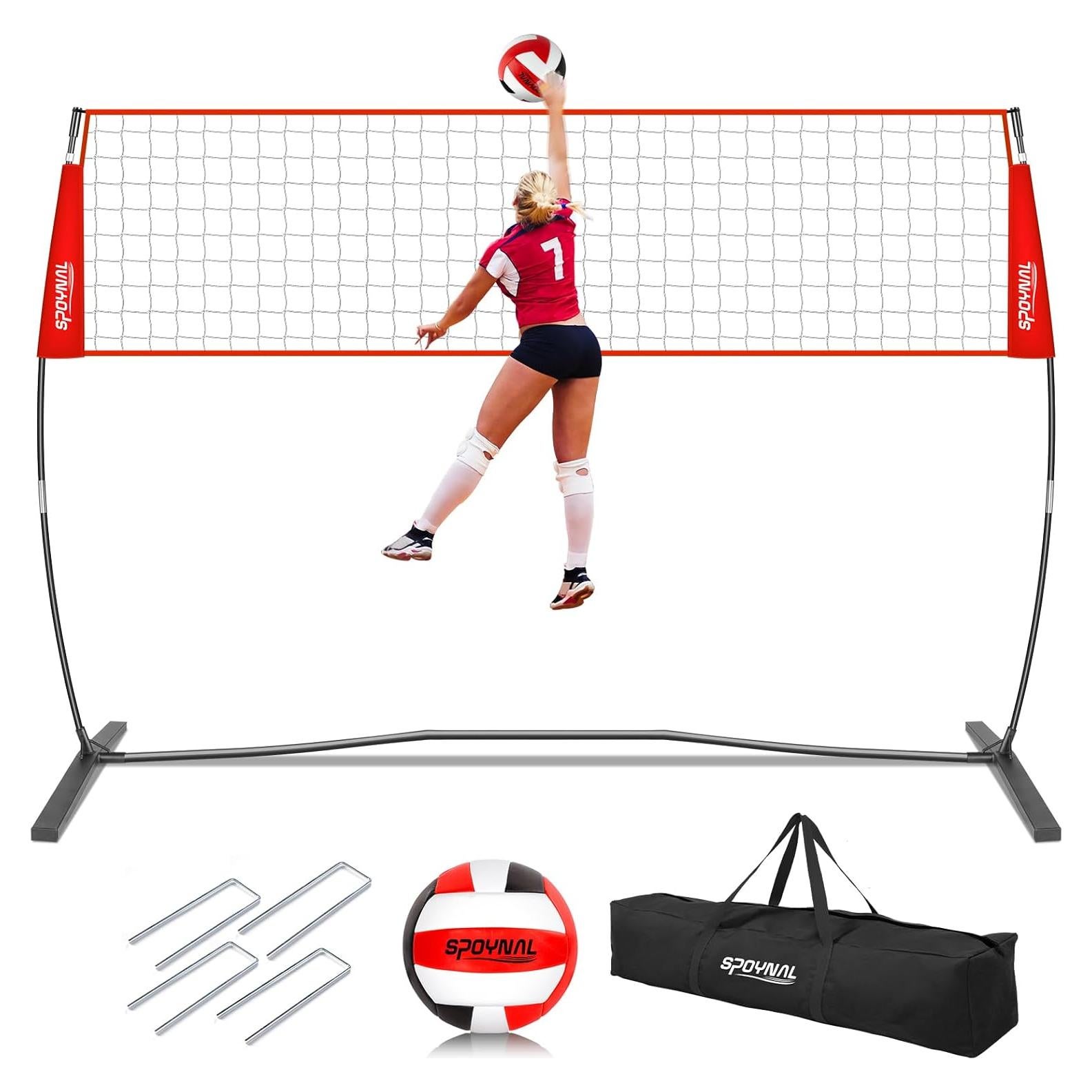 Red de Voleibol Portátil SPOYNAL 12FT Ajustable con Bolsa