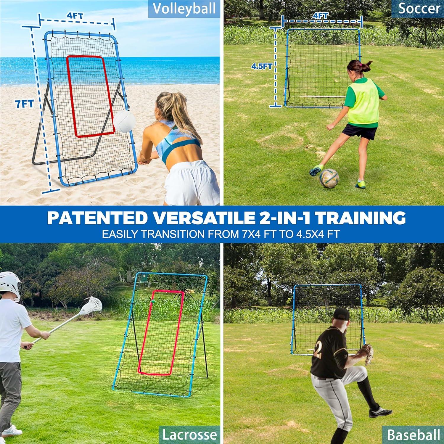 Red Rebotadora de Voleibol JOLORLY Ajustable 2-en-1 2.13x1.22 m