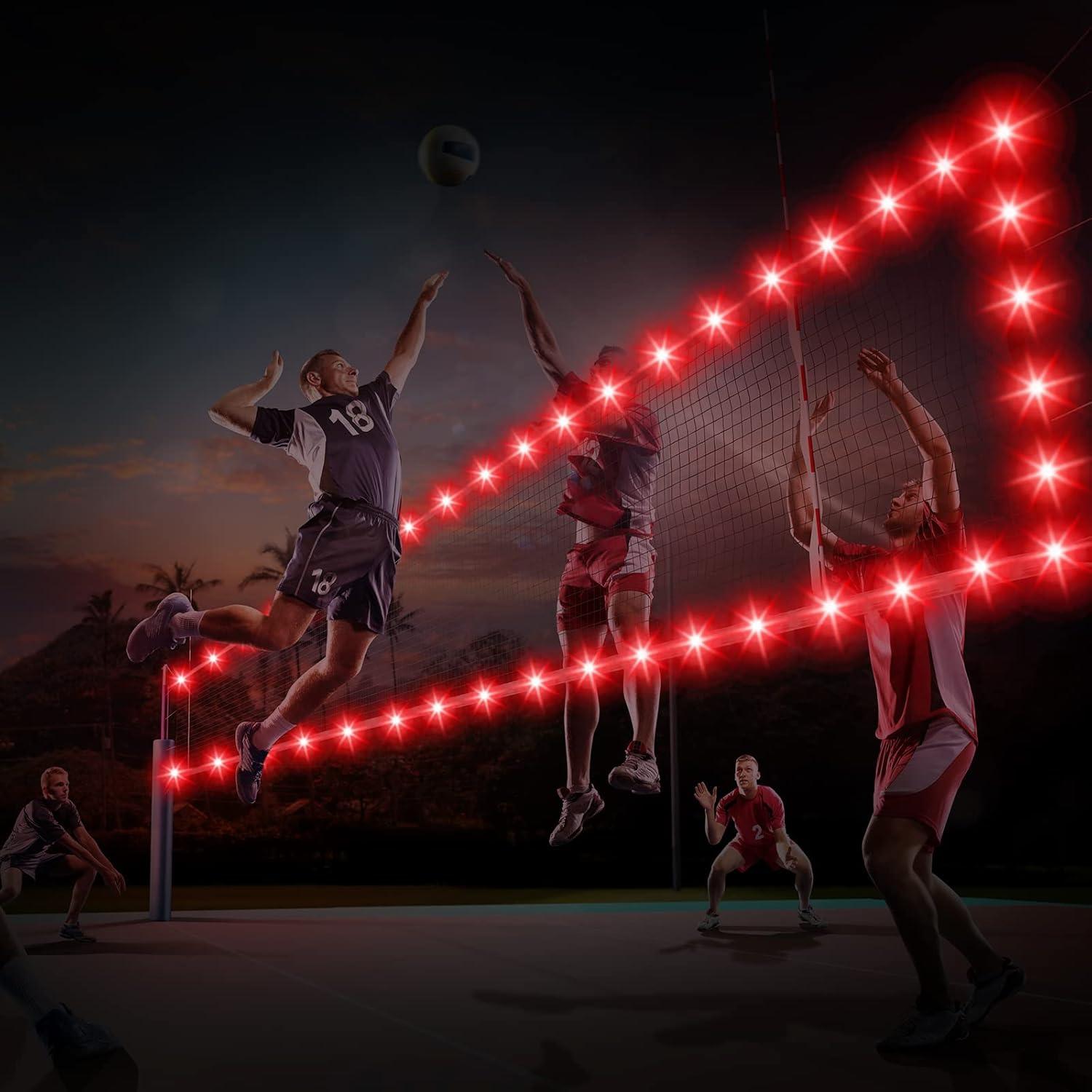 Red de Voleibol y Bádminton Moukeren 5m con Luces LED y Control Remoto