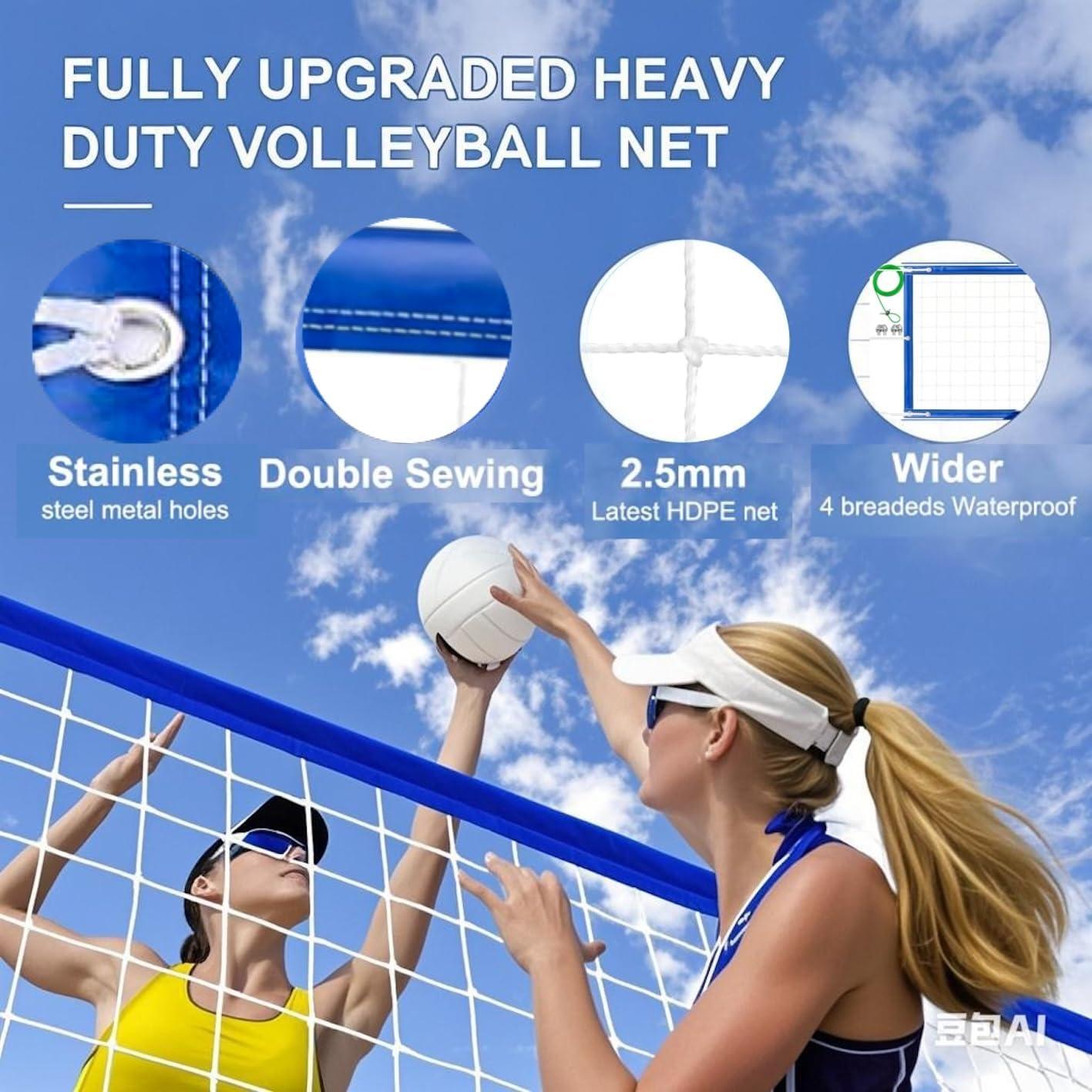 Red de Voleibol Profesional BeachSun 9.75x0.91m Resistente