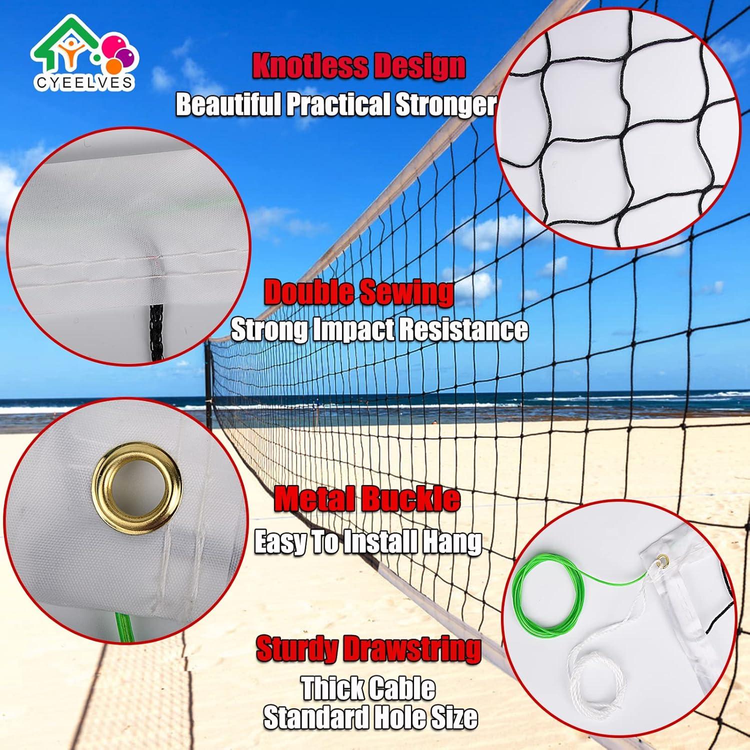 Red de Voleibol Portátil Cyeelves 9.75x0.91m Alta Resistencia