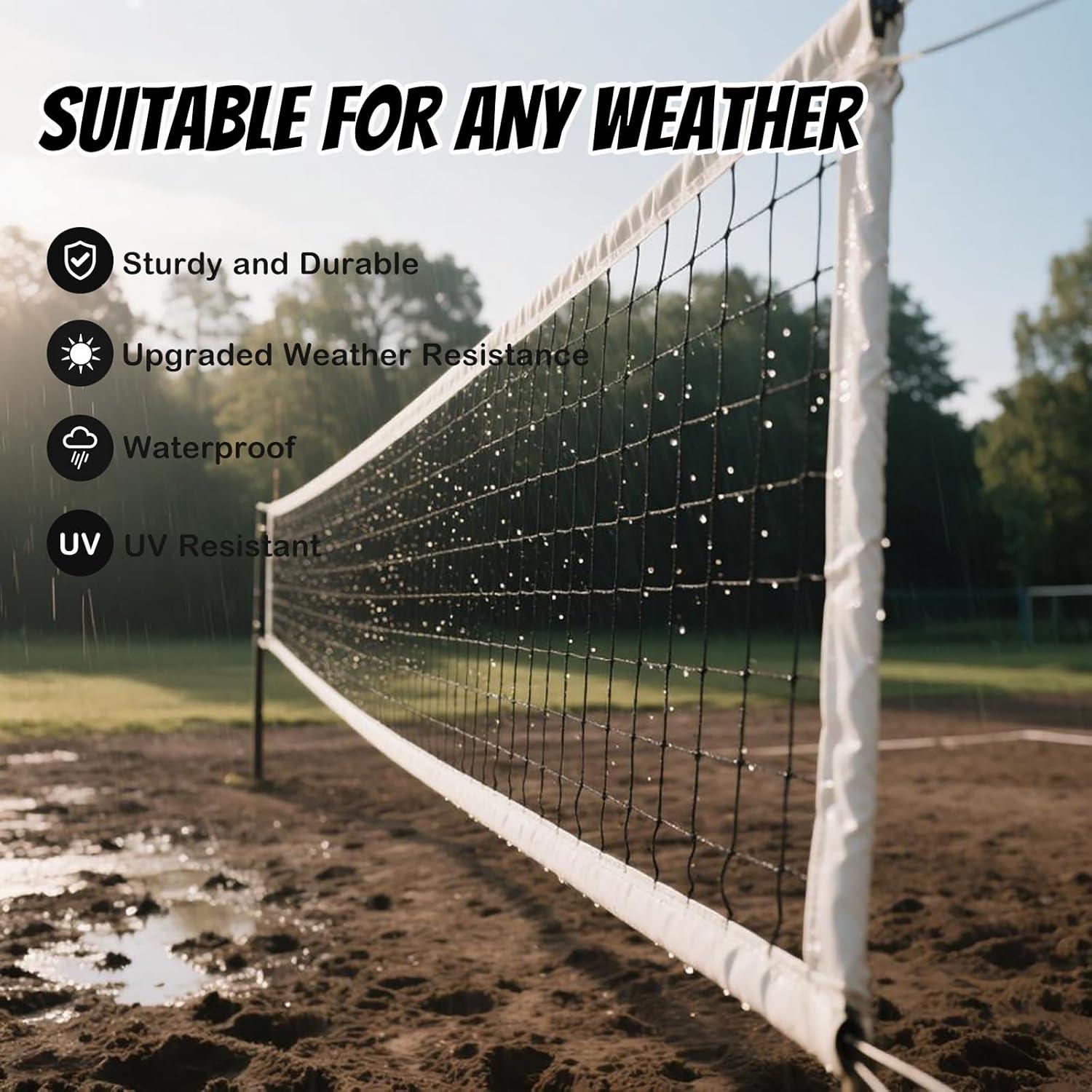 Paquete de 2 Redes de Voleibol ALALAL 9.75x0.91m para Exterior