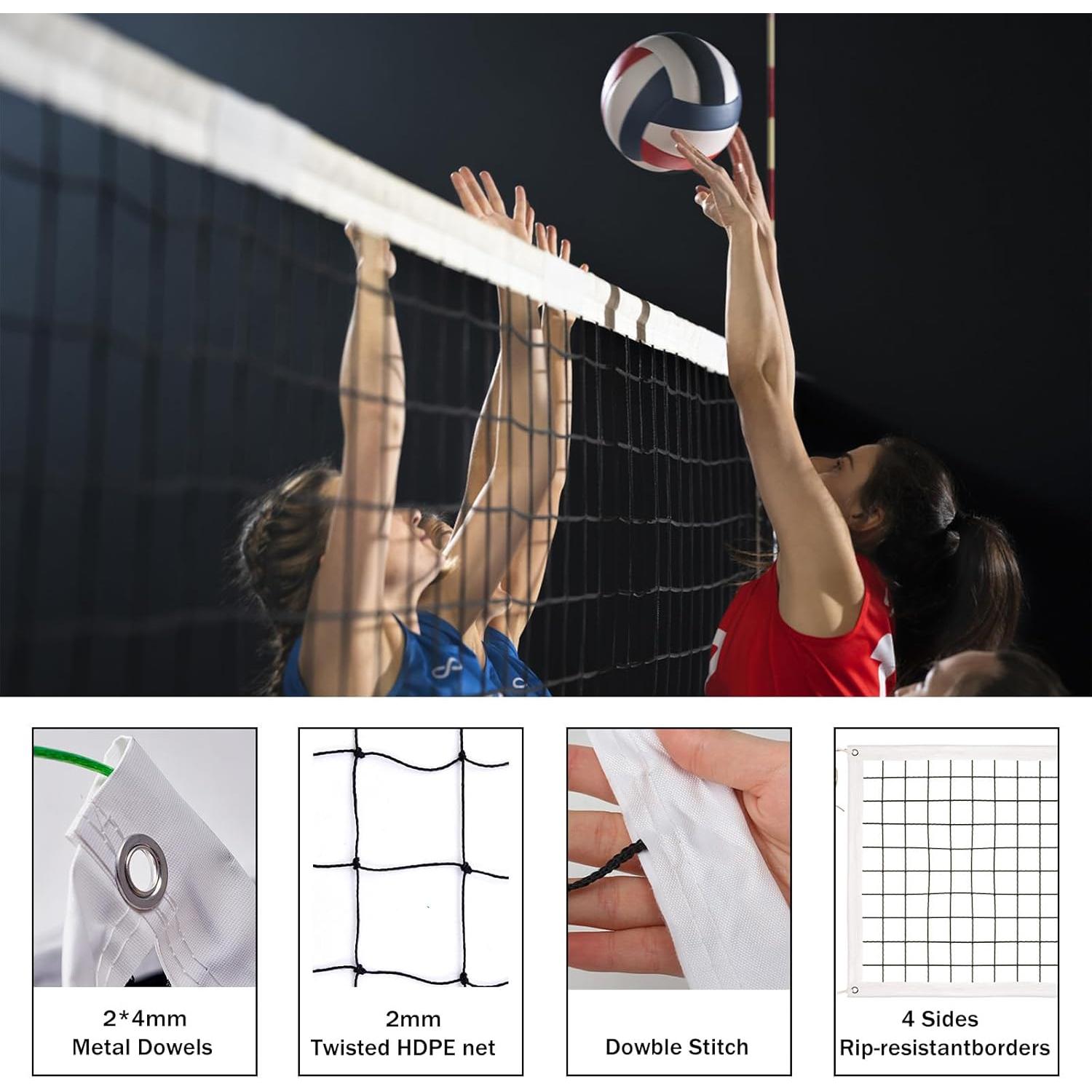 Paquete de 2 Redes de Voleibol ALALAL 9.75x0.91m para Exterior