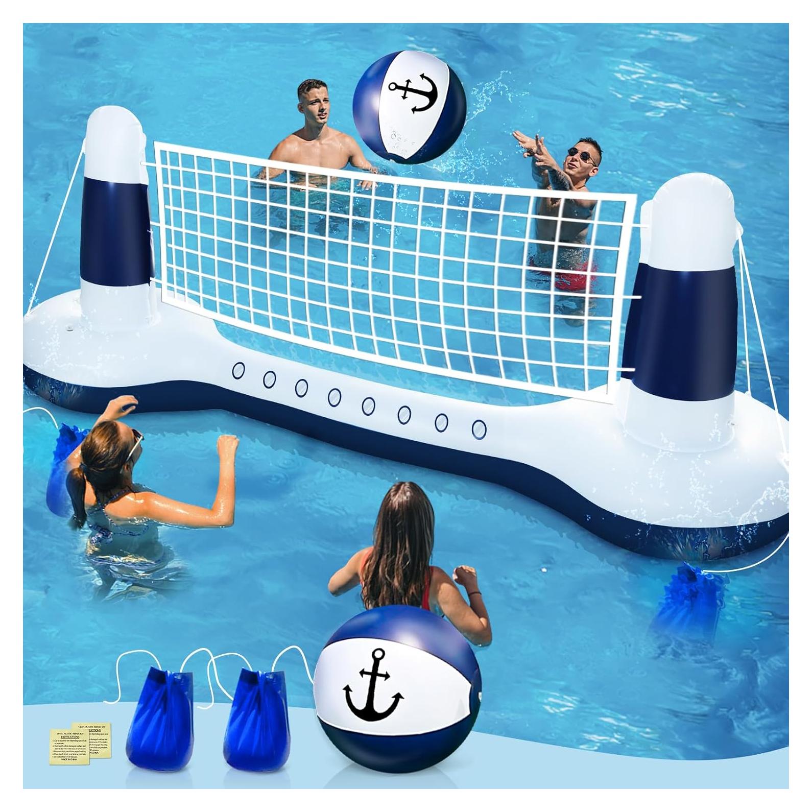 Conjunto de Flotadores Inflables TURNMEON con Red de Voleibol 267.5x71.1cm