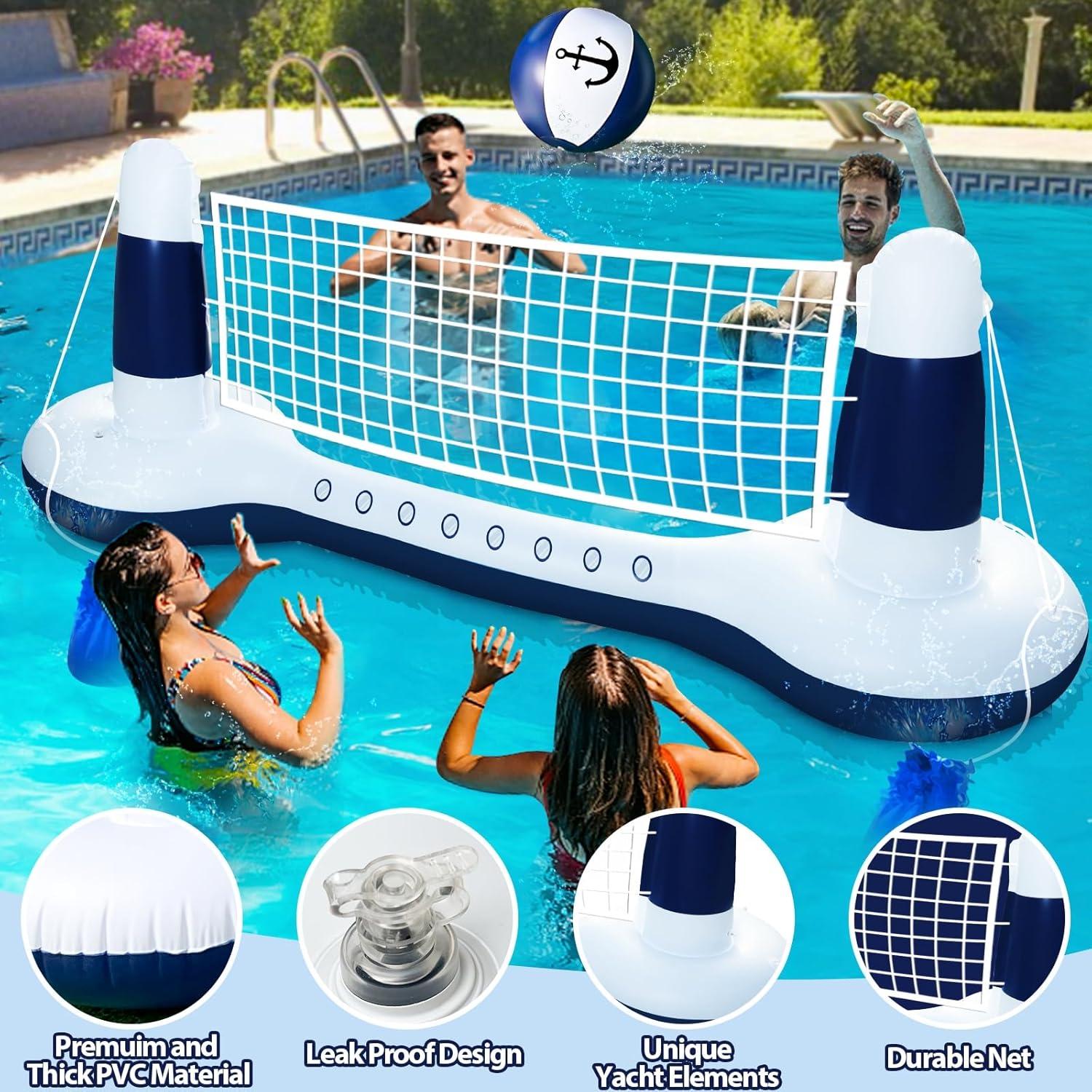 Conjunto de Flotadores Inflables TURNMEON con Red de Voleibol 267.5x71.1cm
