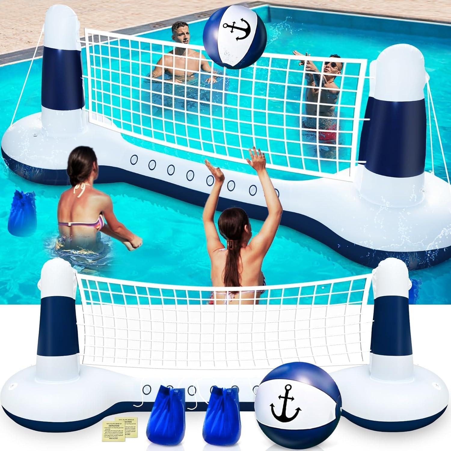 Conjunto de Flotadores Inflables TURNMEON con Red de Voleibol 267.5x71.1cm