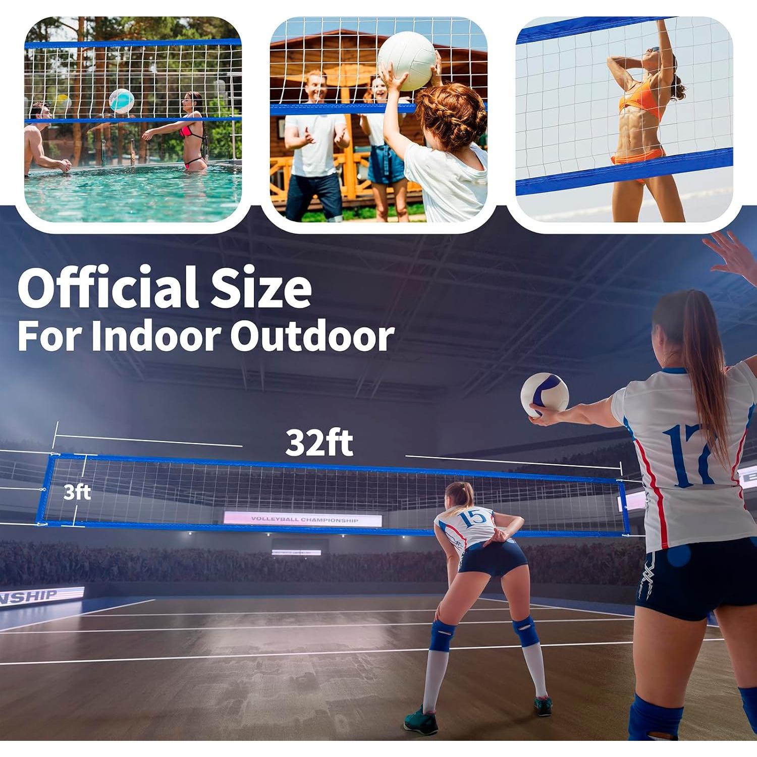 Red de Voleibol YUXUXU Profesional Exterior 9.75x0.91m Alta Resistencia