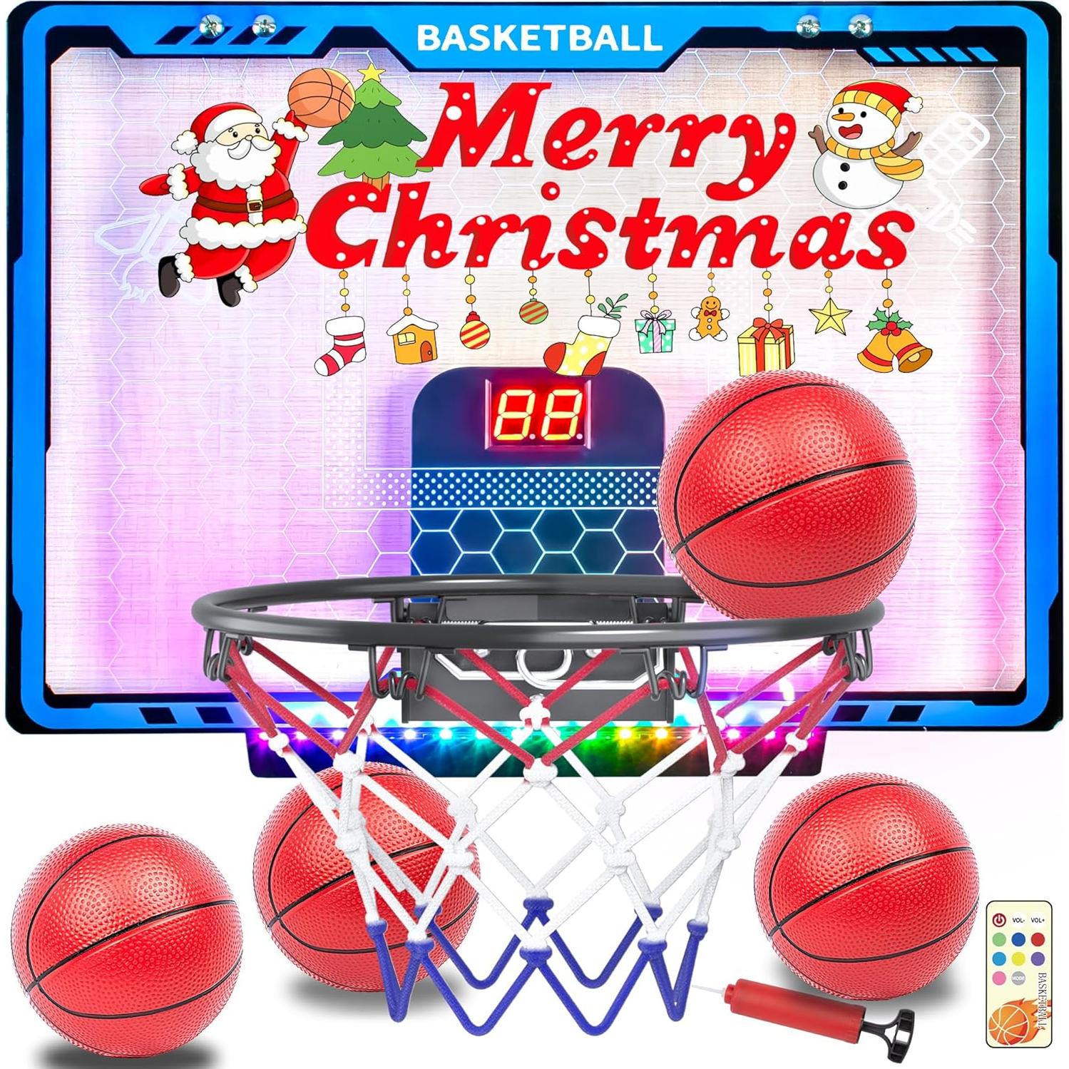 Aro de Baloncesto Awsoo Mini Interior con LED y 4 Balones