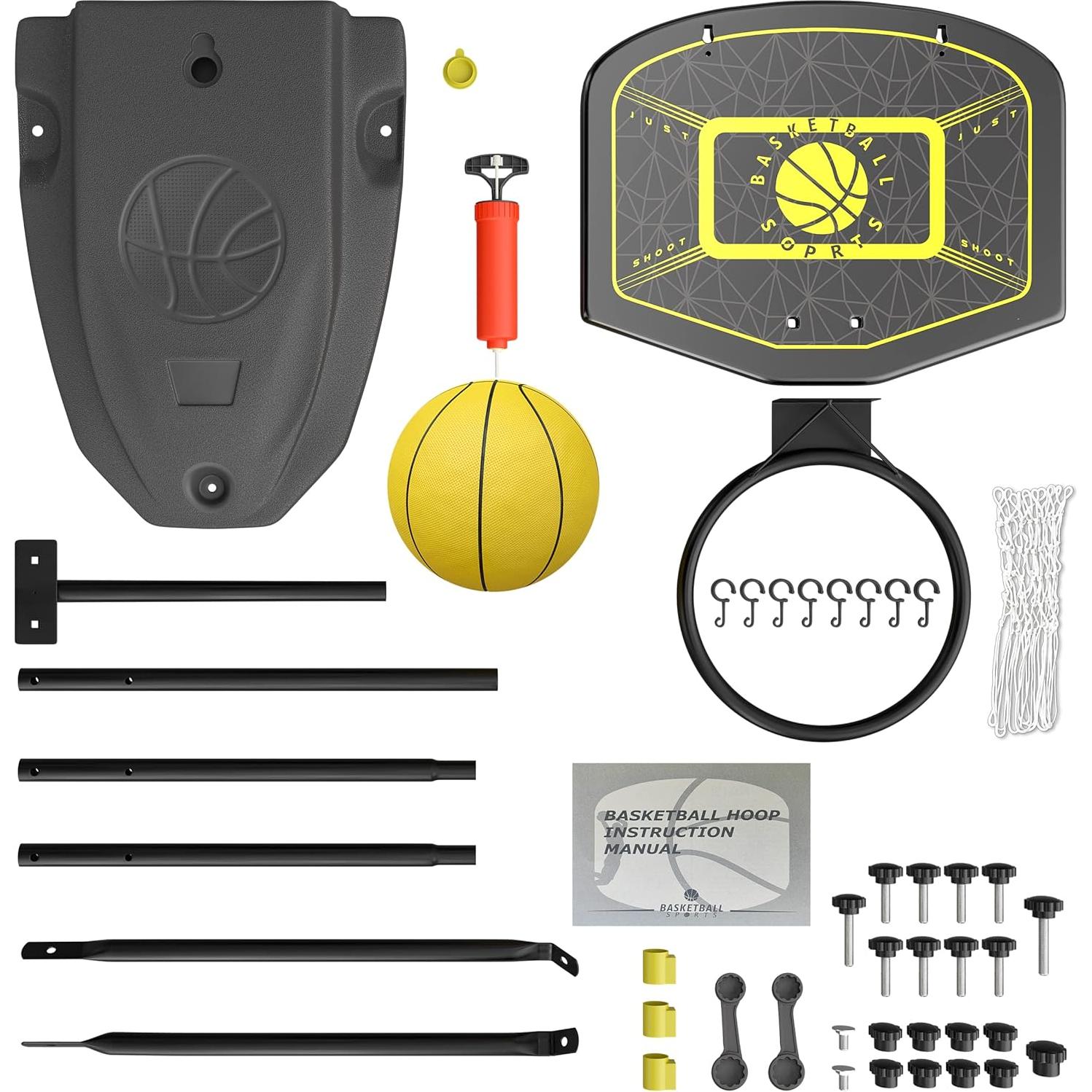 Aro de Baloncesto Portátil Ajustable HAHAKEE para Niños 1-8 Años