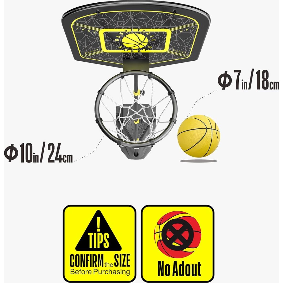 Aro de Baloncesto Portátil Ajustable HAHAKEE para Niños 1-8 Años