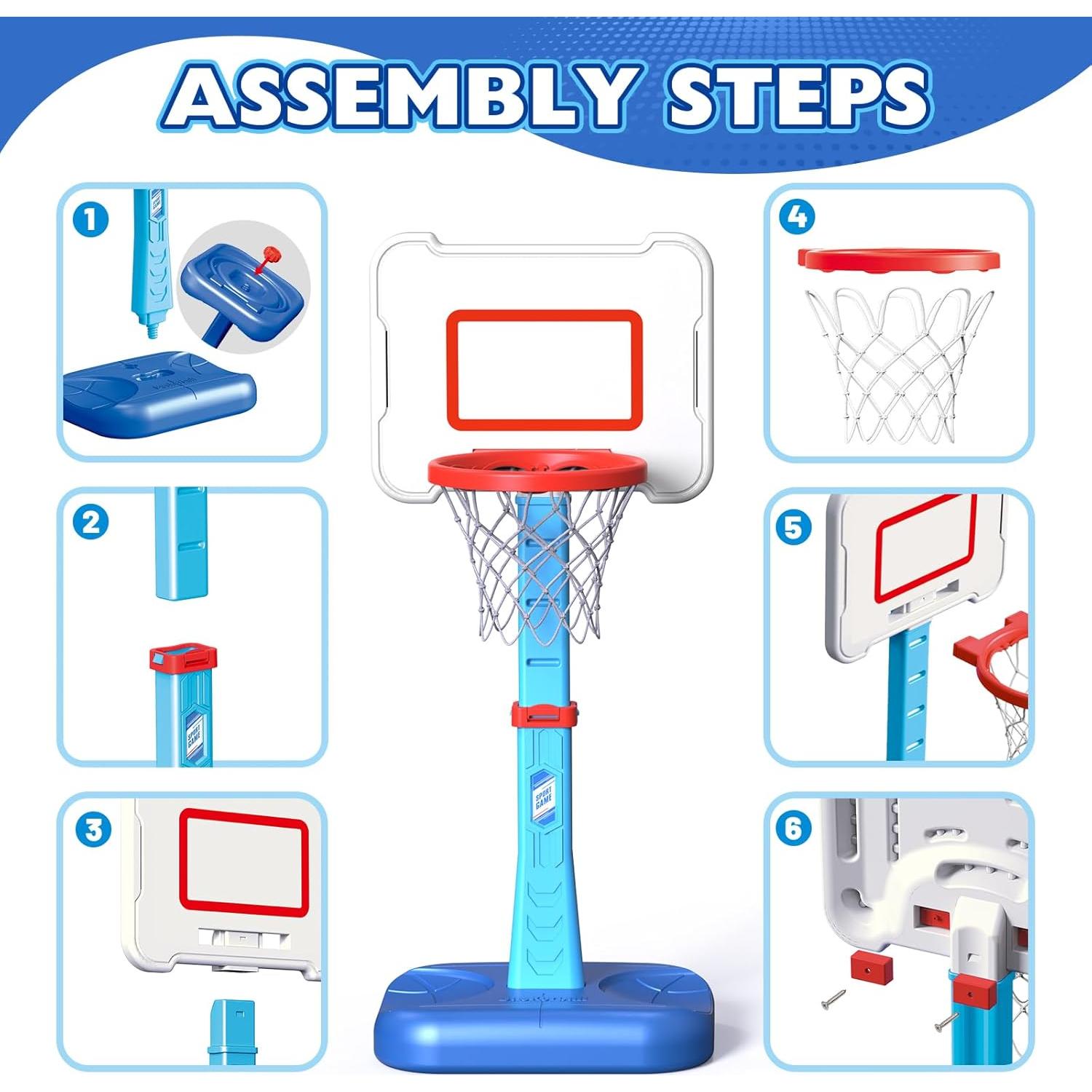 Aro de Baloncesto Ajustable ShyLizard para Niños 1-4 Años