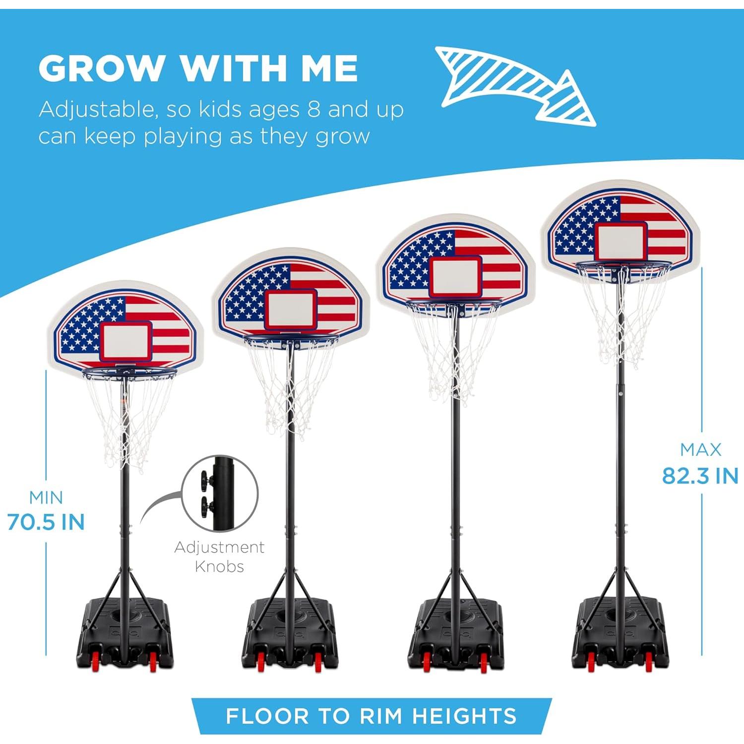Aro de Baloncesto Ajustable Mejor Opción 179-209cm Niños