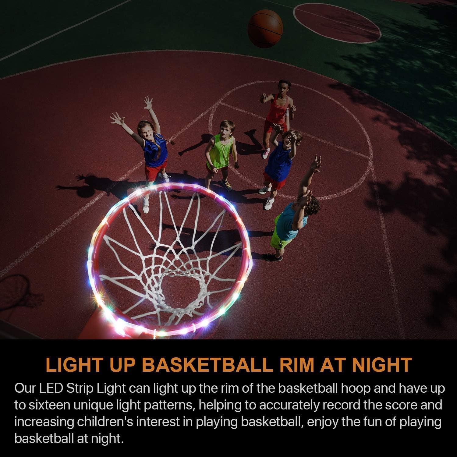 Luces LED para Aro de Baloncesto Waybelive, Control Remoto, 16 Colores