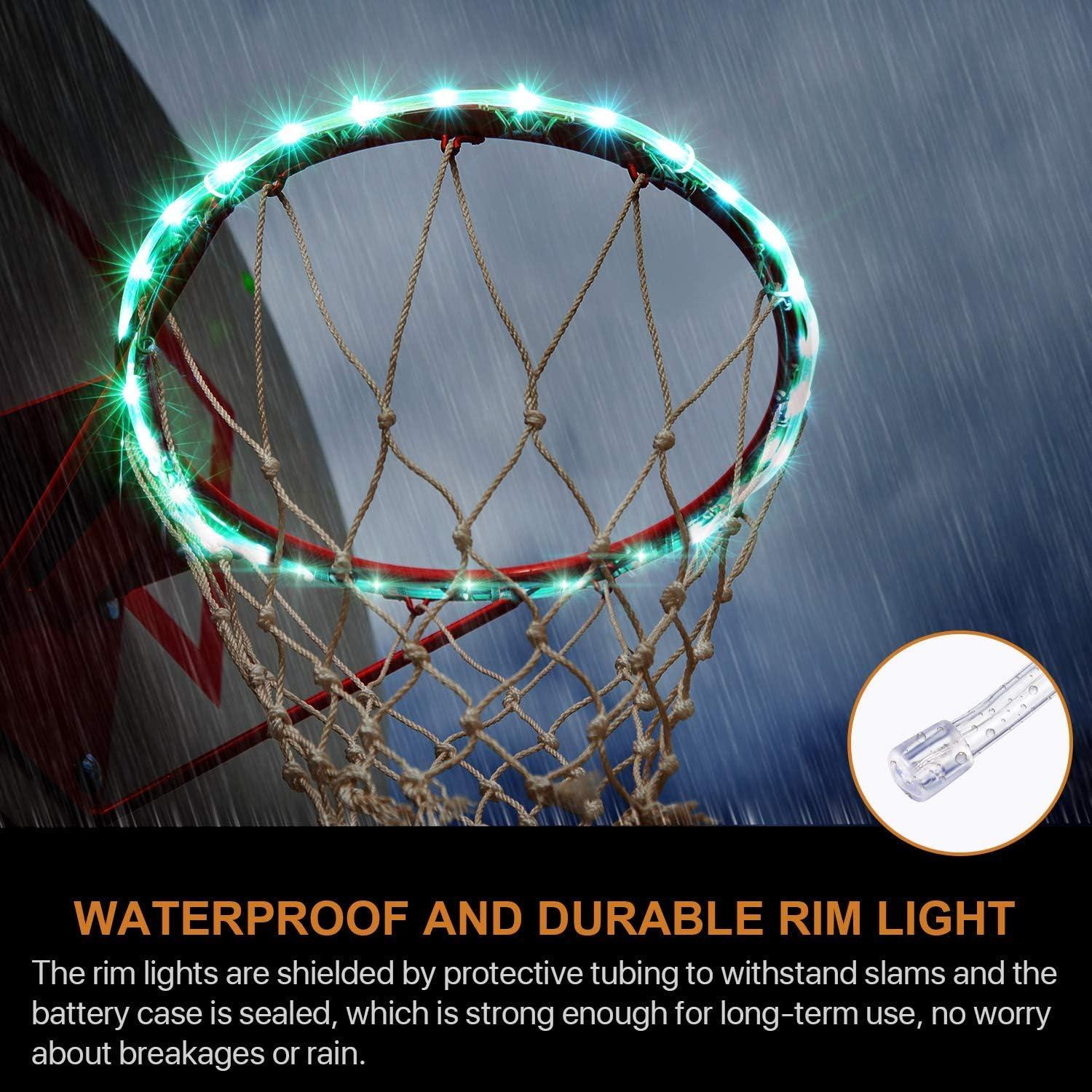 Luces LED para Aro de Baloncesto Waybelive, Control Remoto, 16 Colores