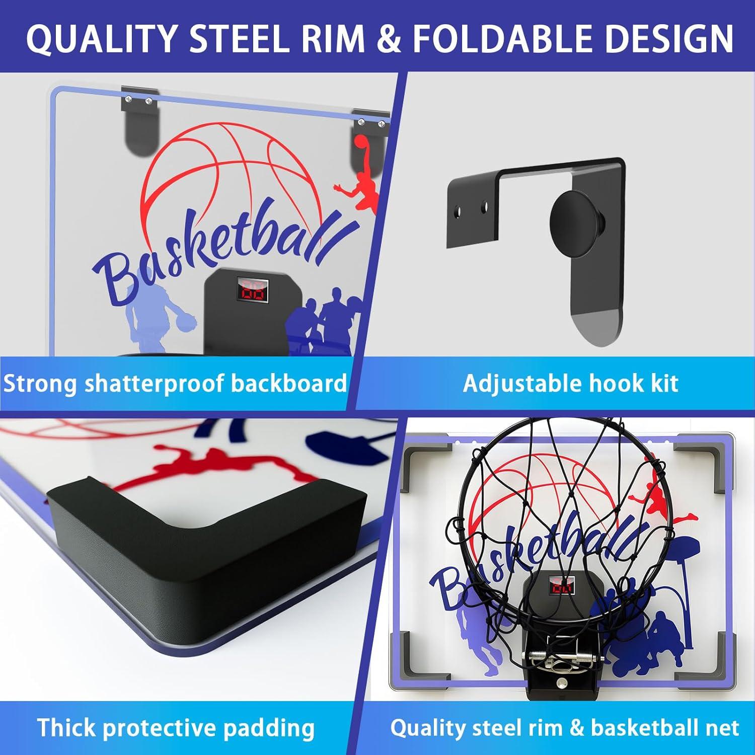 Aro de Baloncesto Interior KGF para Niños 4-12 Años con 4 Pelotas