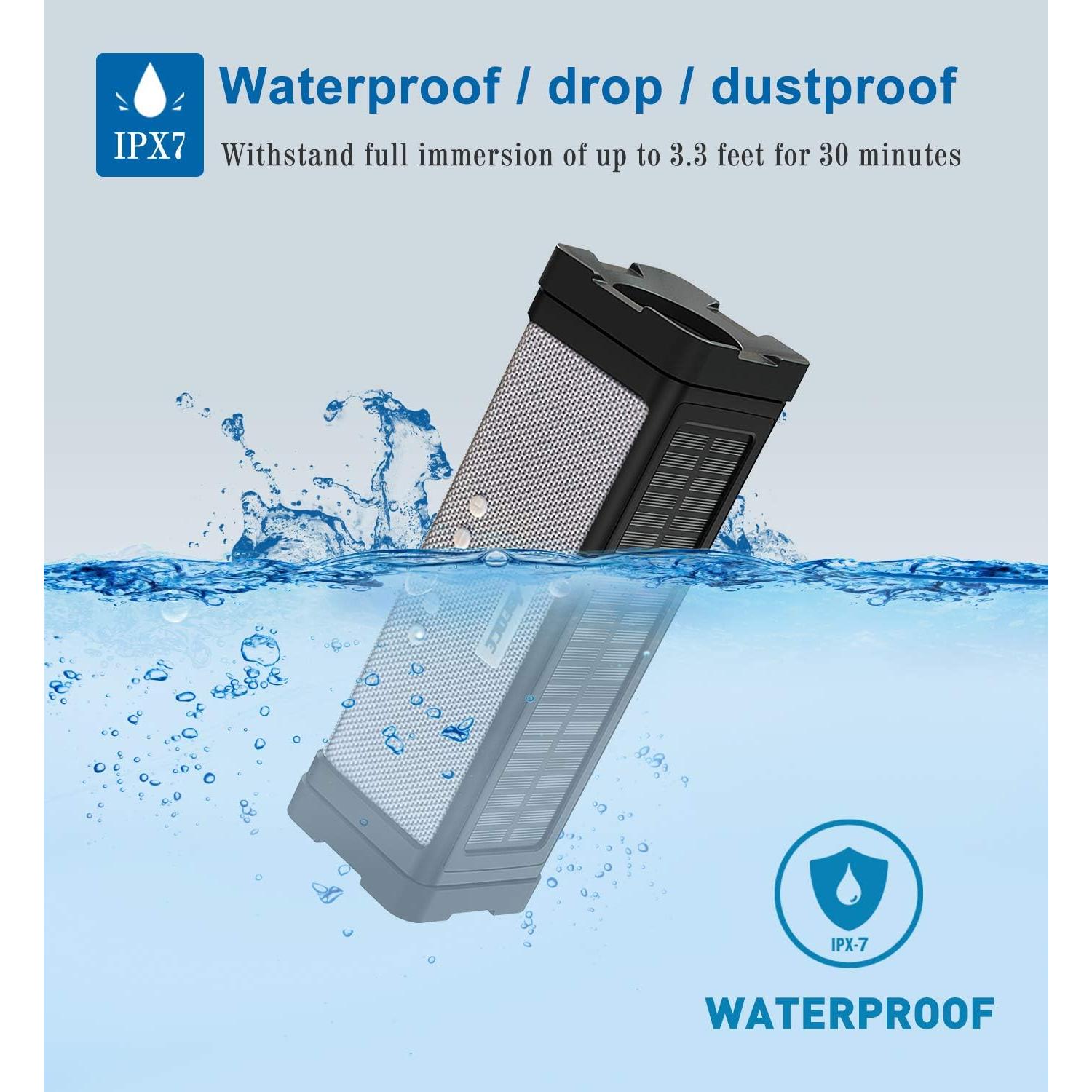 Altavoz Bluetooth Solar ABFOCE ES-T68 20W IPX7 Impermeable