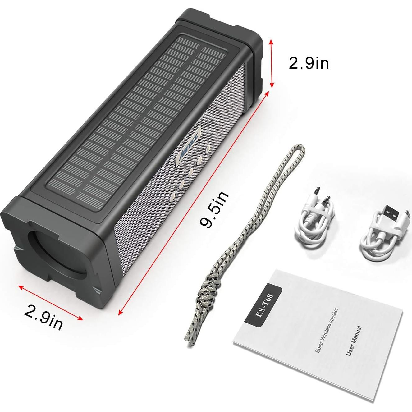 Altavoz Bluetooth Solar ABFOCE ES-T68 20W IPX7 Impermeable