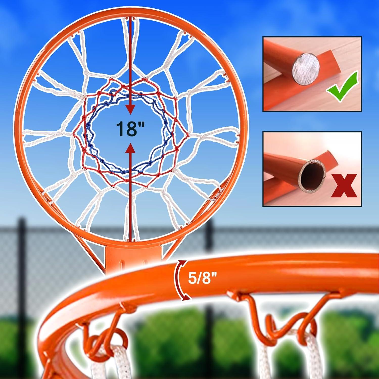 Aro de Baloncesto Dripex 18" Montaje en Pared Acero Resistente