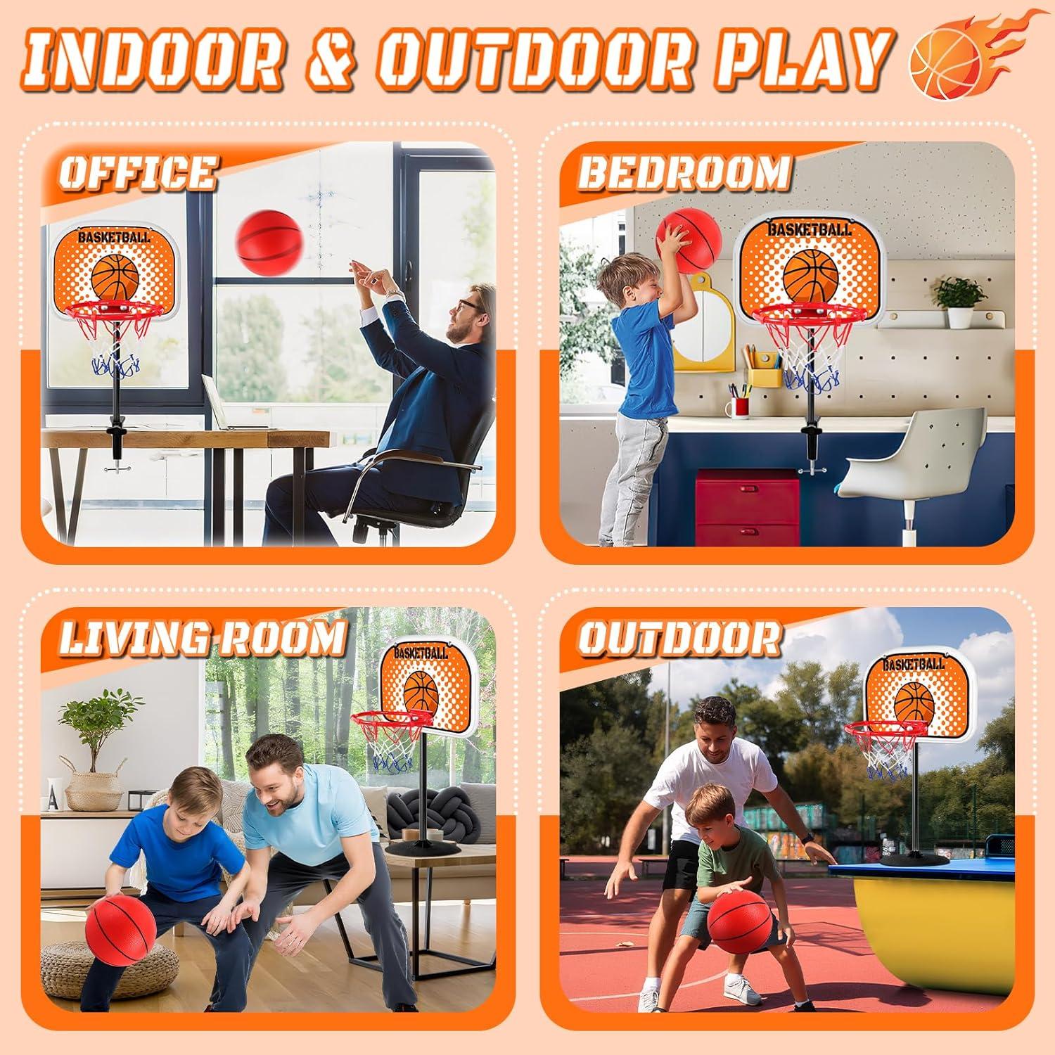 Aro de Baloncesto Mini ZQXJXZ 2 en 1 con Ventosa y Pelotas