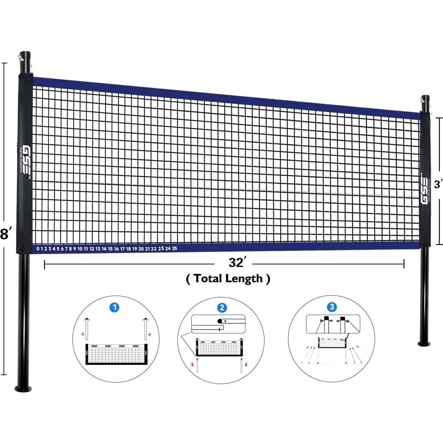Conjunto Recreativo Voleibol y Bádminton GSE 2 en 1