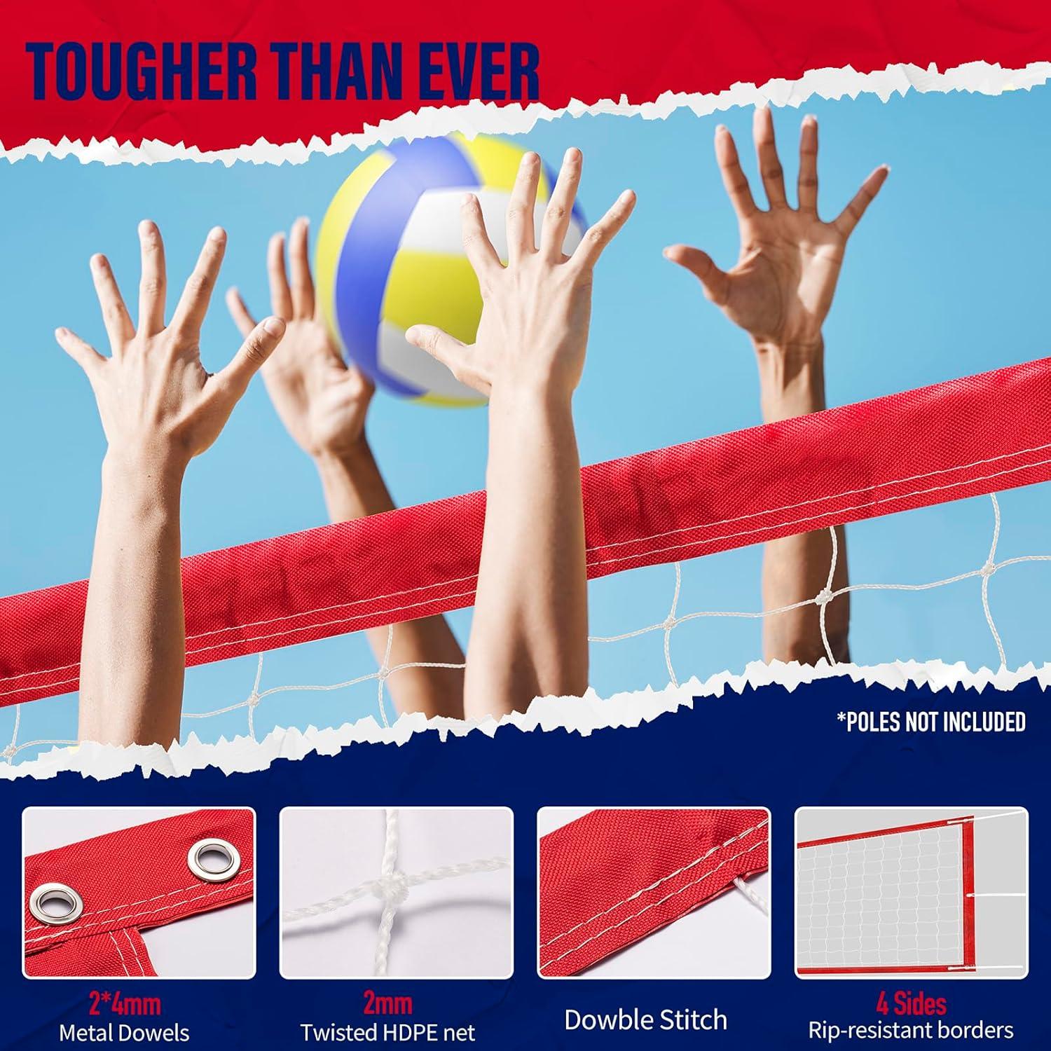 Red de Voleibol DDVLG YK-VN-RED-32X3-HS-A 32x3ft Exterior