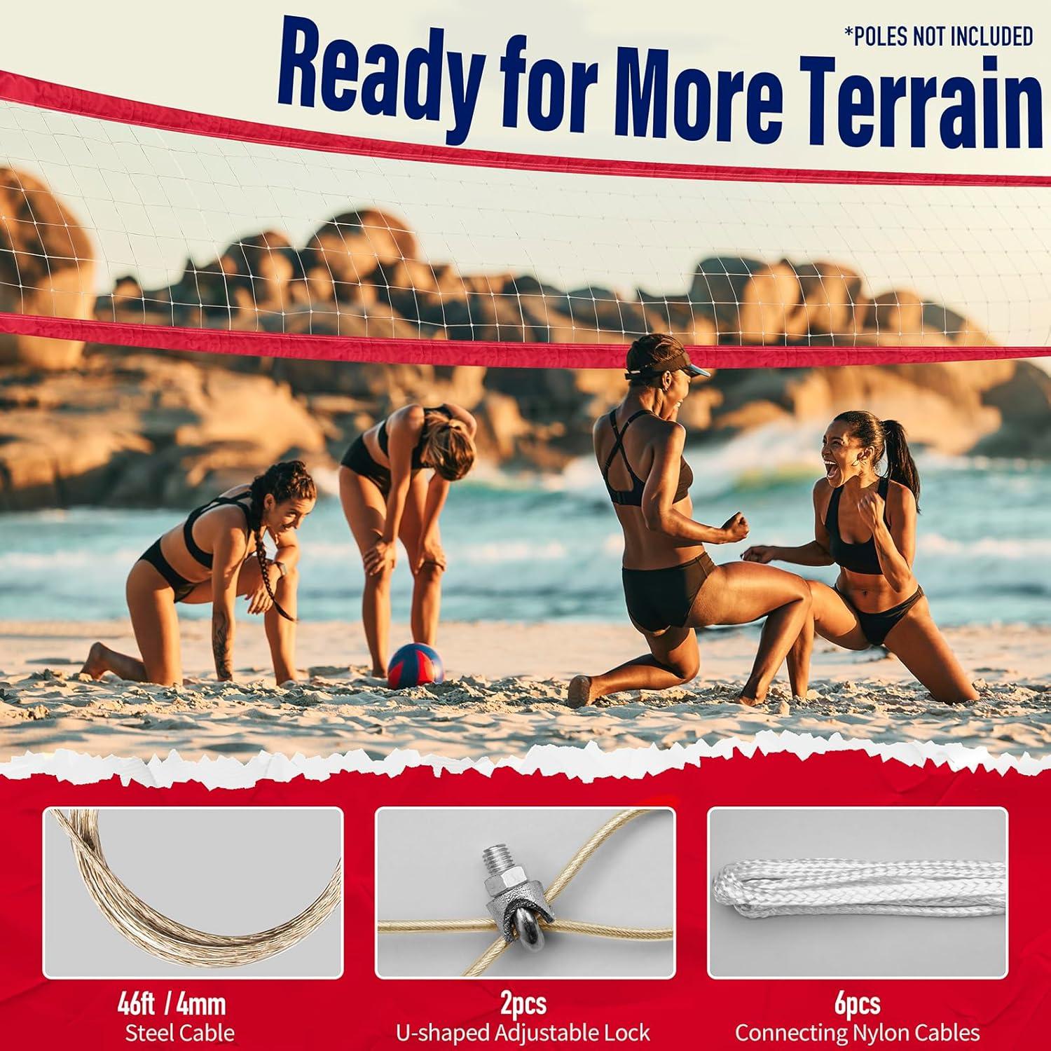 Red de Voleibol DDVLG YK-VN-RED-32X3-HS-A 32x3ft Exterior