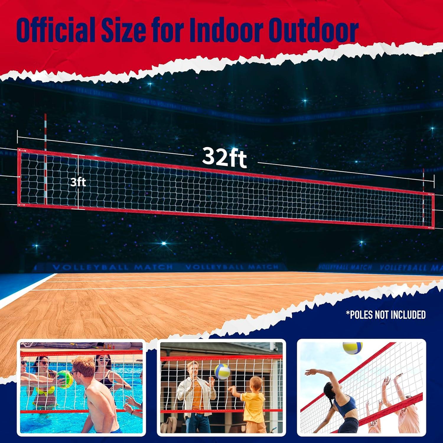 Red de Voleibol DDVLG YK-VN-RED-32X3-HS-A 32x3ft Exterior