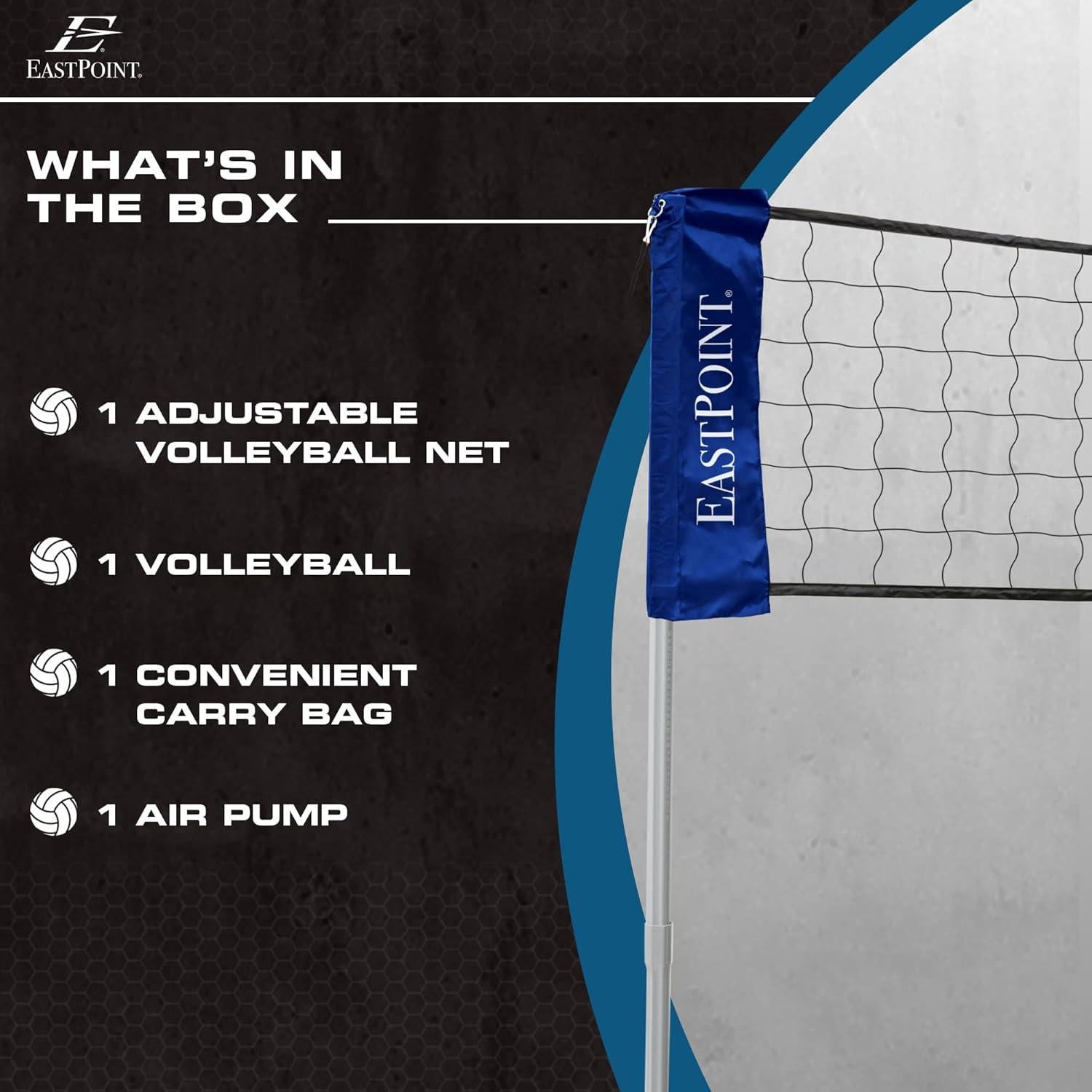 Set de Voleibol Ajustable EastPoint Sports - 3 a 9 m