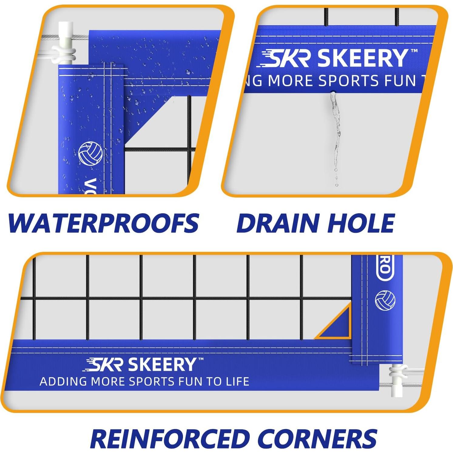 Red de Voleibol Profesional SKEERY PRO 9.5x1m Portátil