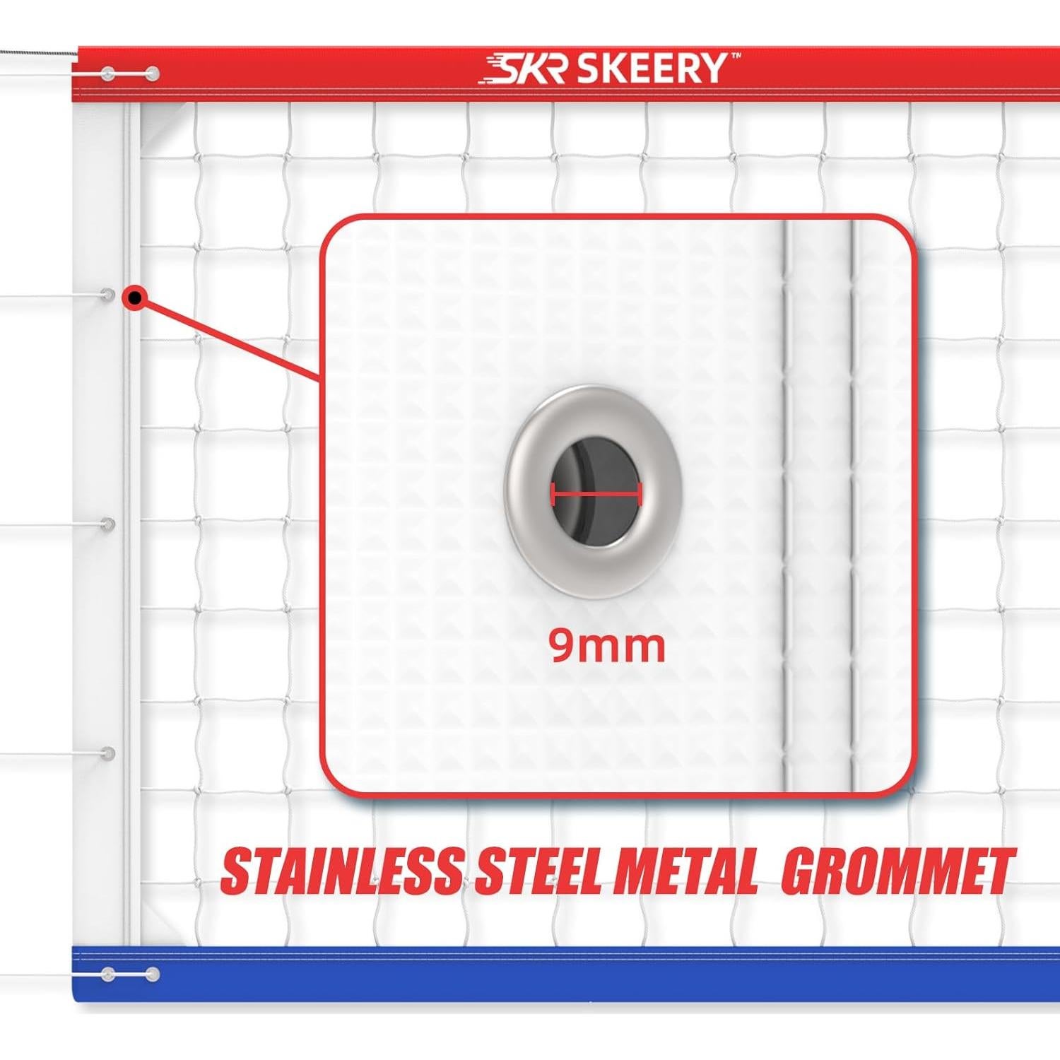 Red de Voleibol Profesional SKEERY 9.75m x 1m Portátil