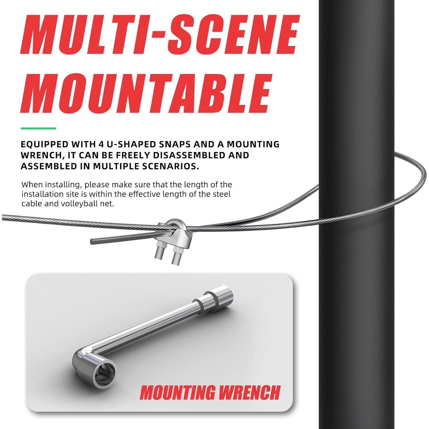 Red de Voleibol Profesional SKEERY 9.75m x 1m Portátil