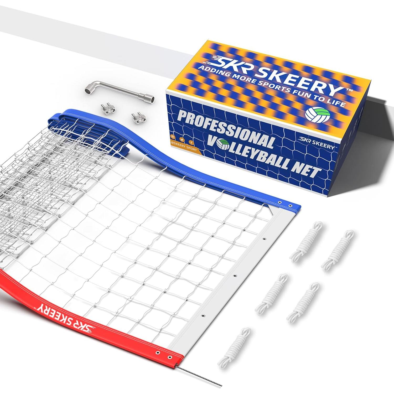 Red de Voleibol Profesional SKEERY 9.75m x 1m Portátil