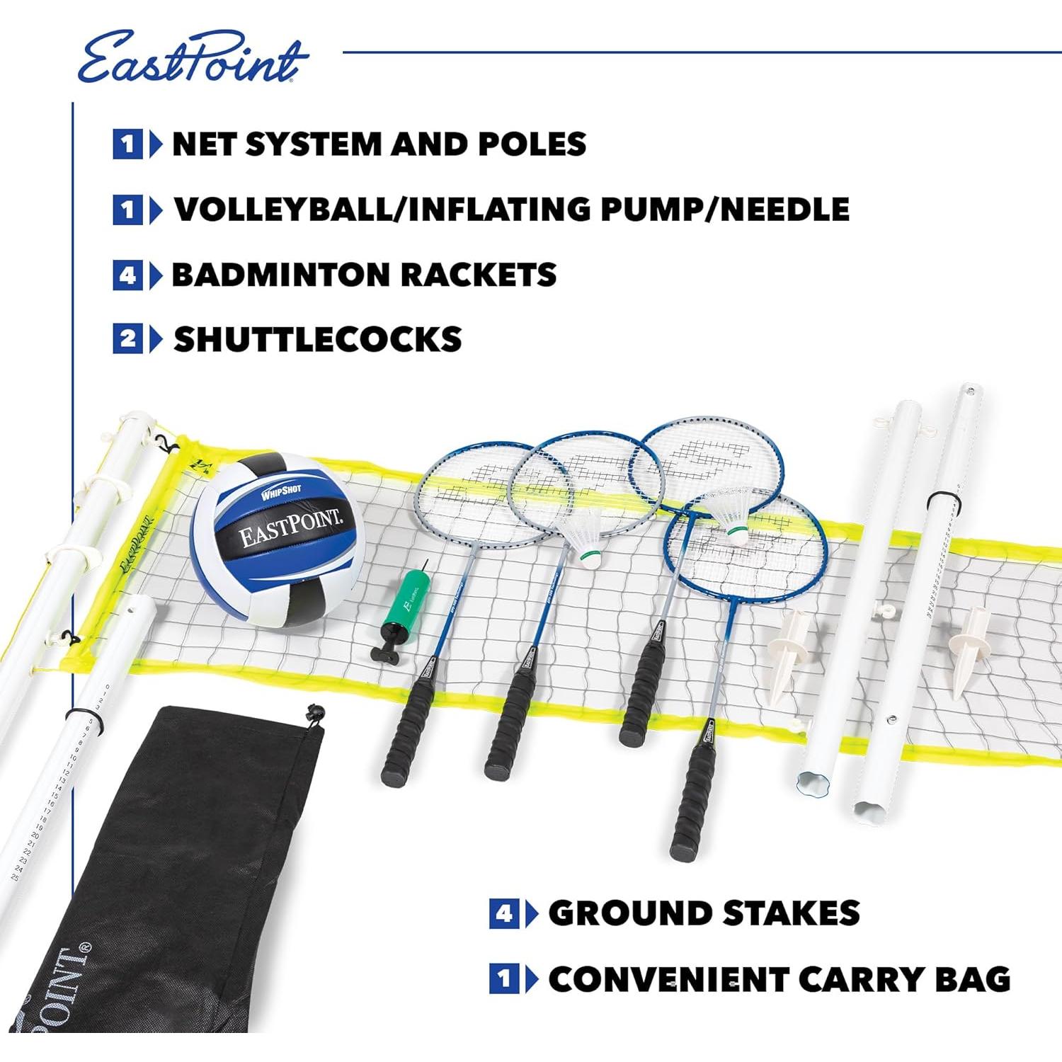 Conjunto de Voleibol y Bádminton EastPoint Sports 2-en-1