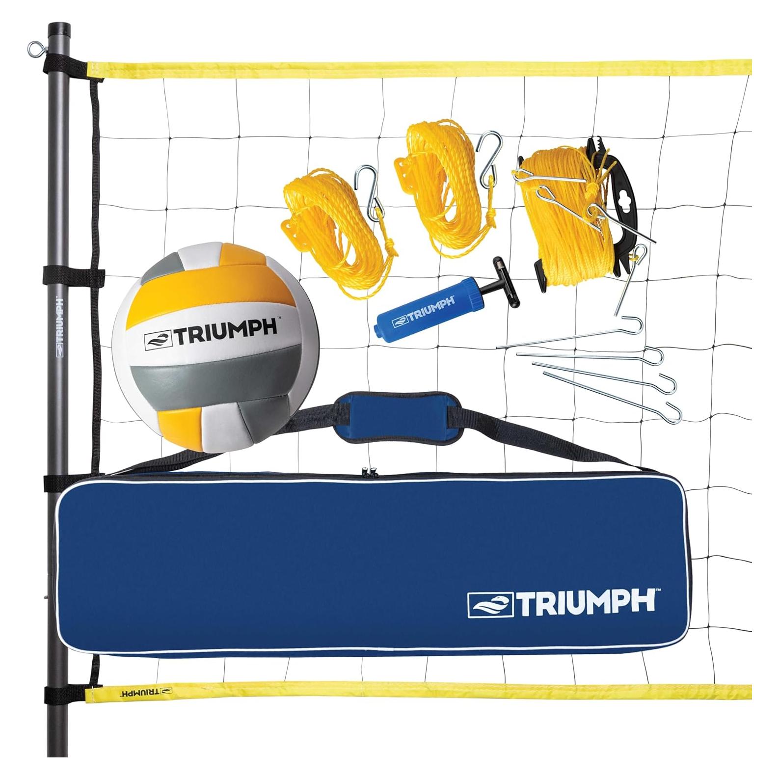 Conjunto de Voleibol Triumph - Poste de Acero, Red 9.75m