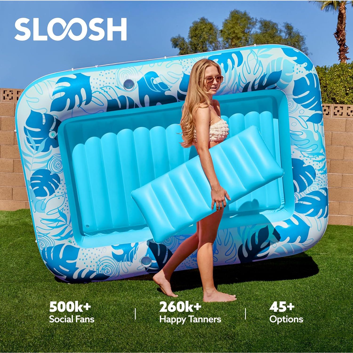 Flotador Inflable Sloosh XL para Tanning 216x145 cm Azul