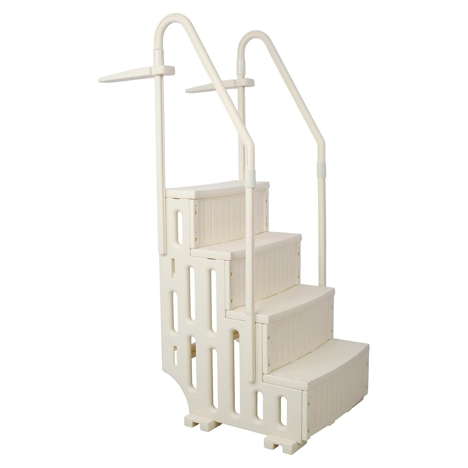 Escalera de piscina Zjjseloru 4 escalones antideslizante 181kg