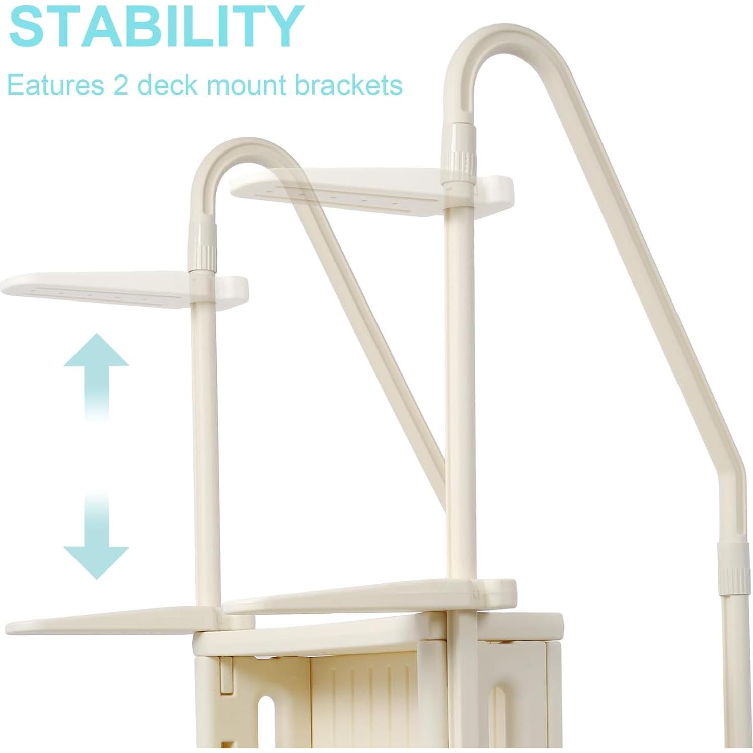 Escalera de piscina Zjjseloru 4 escalones antideslizante 181kg
