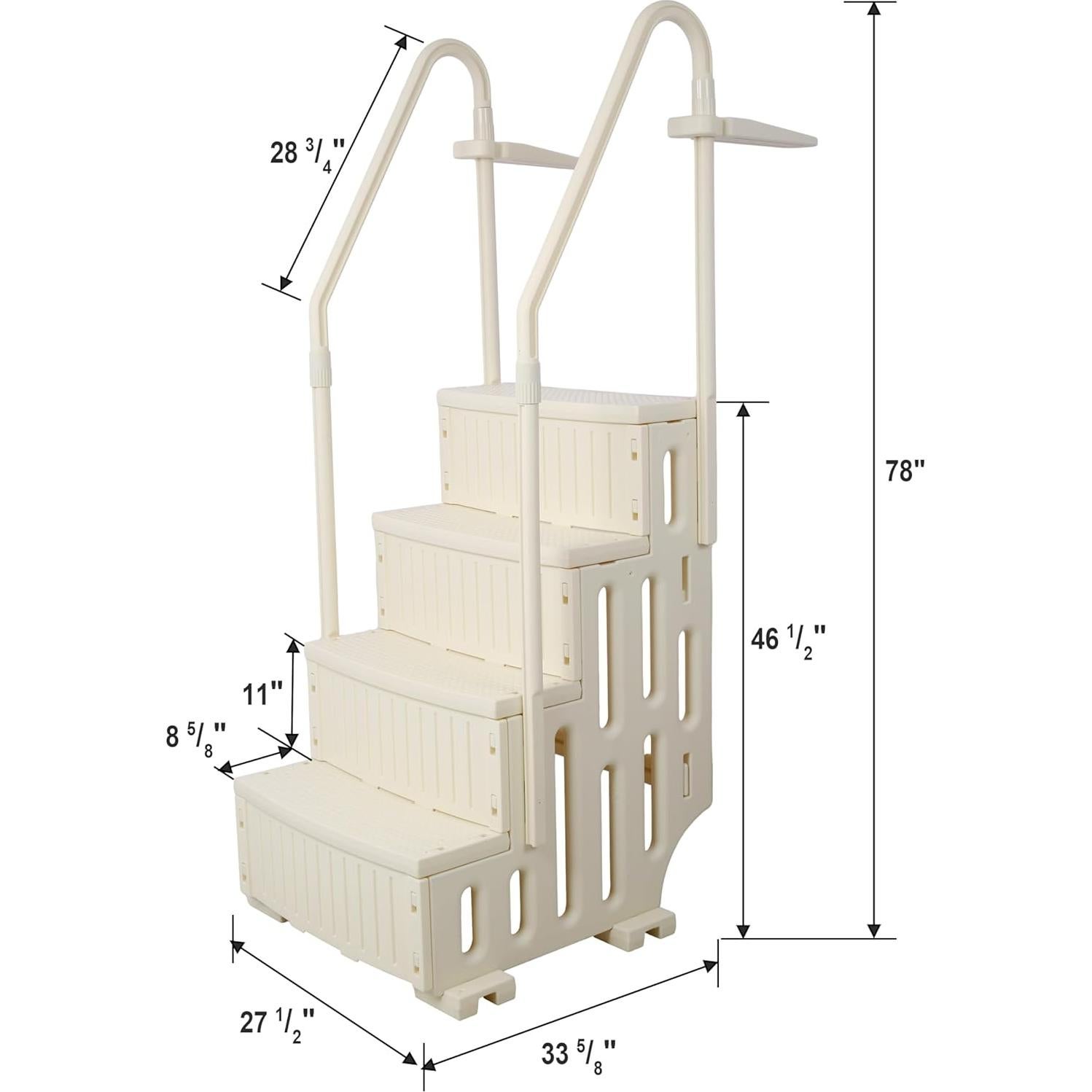 Escalera de piscina Zjjseloru 4 escalones antideslizante 181kg